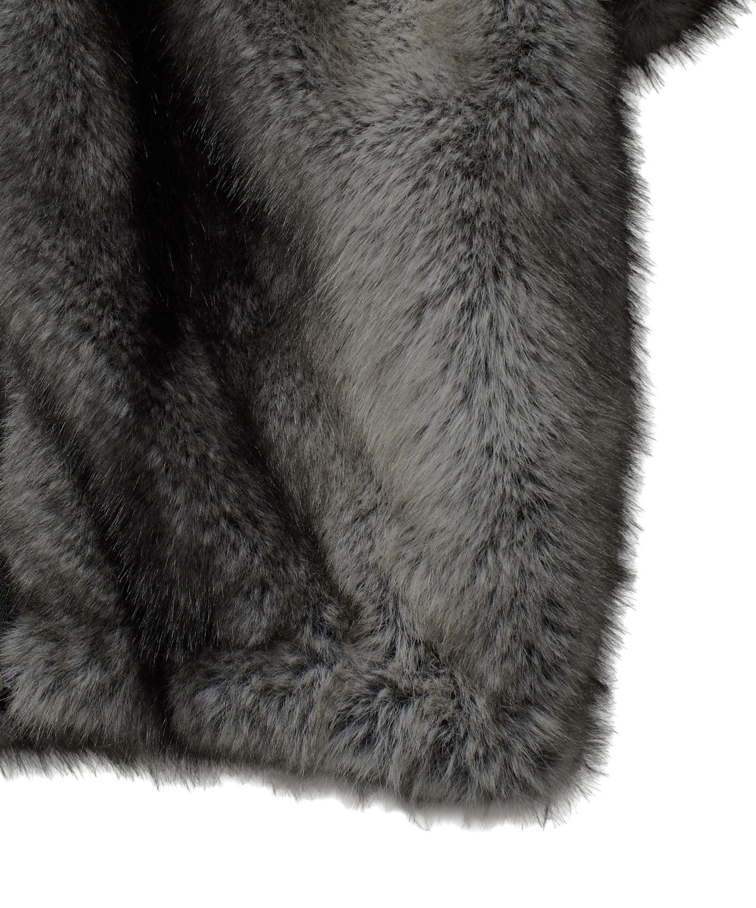 LOGO PATCHED FAUX FUR HOODED JACKET