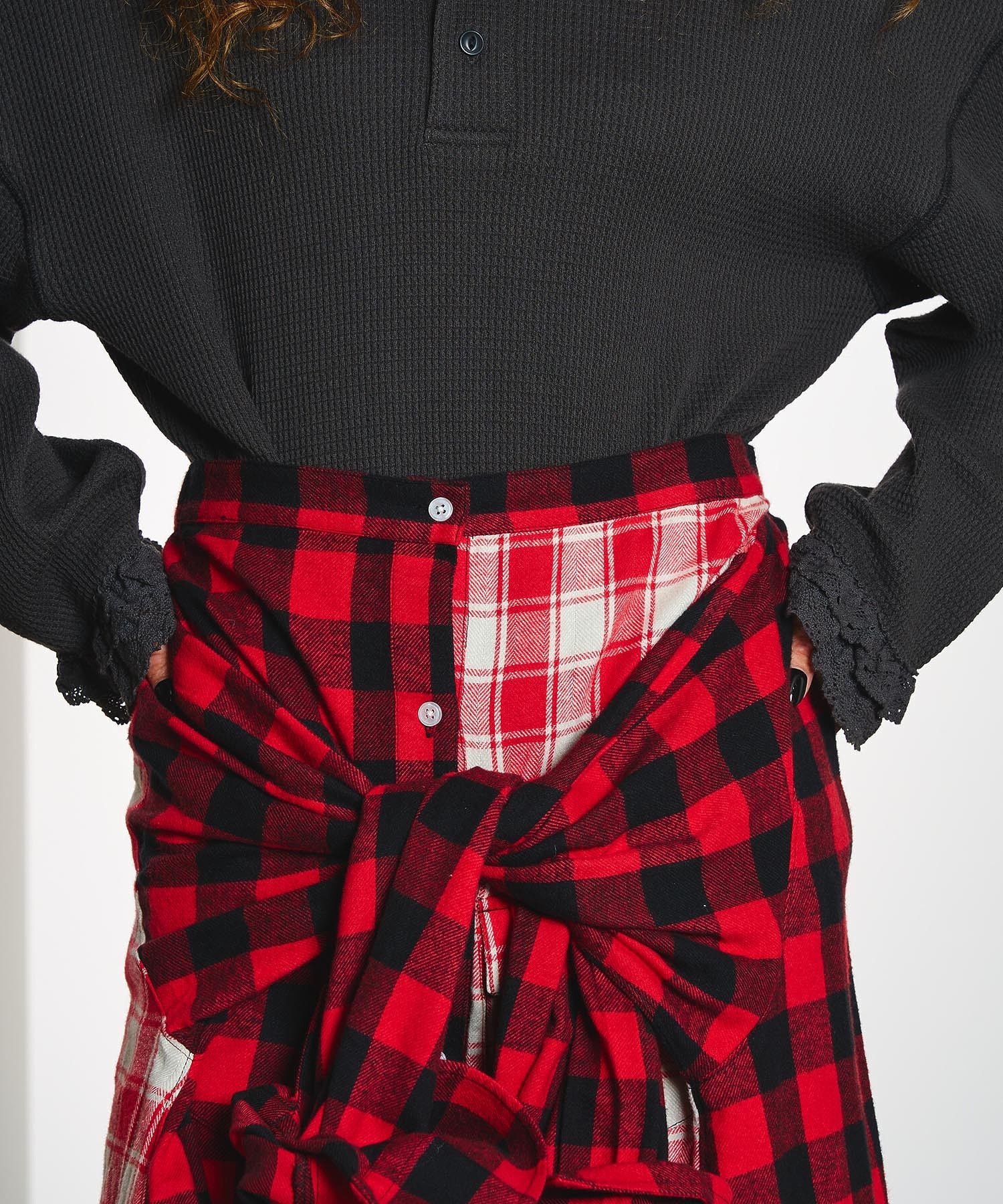 【ROSE BUD別注】INDIA IS BEAUTIFUL and ROSE BUD/FLANNEL MIDDLE SHIRT SKIRT