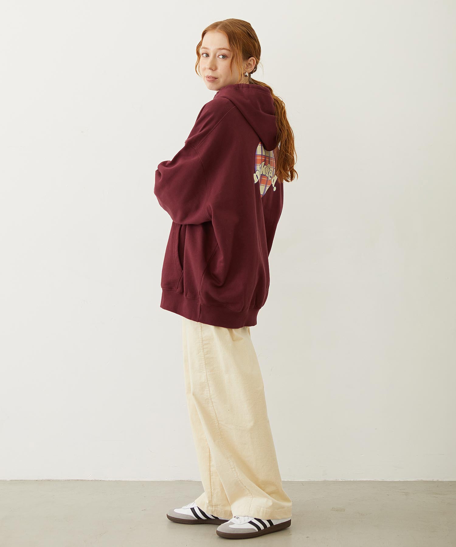PLAID HEART SWEAT HOODIE