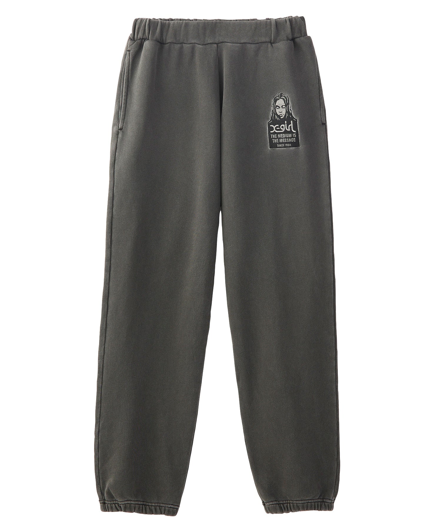 MESSAGE AND FACE PATCH FADED SWEAT PANTS