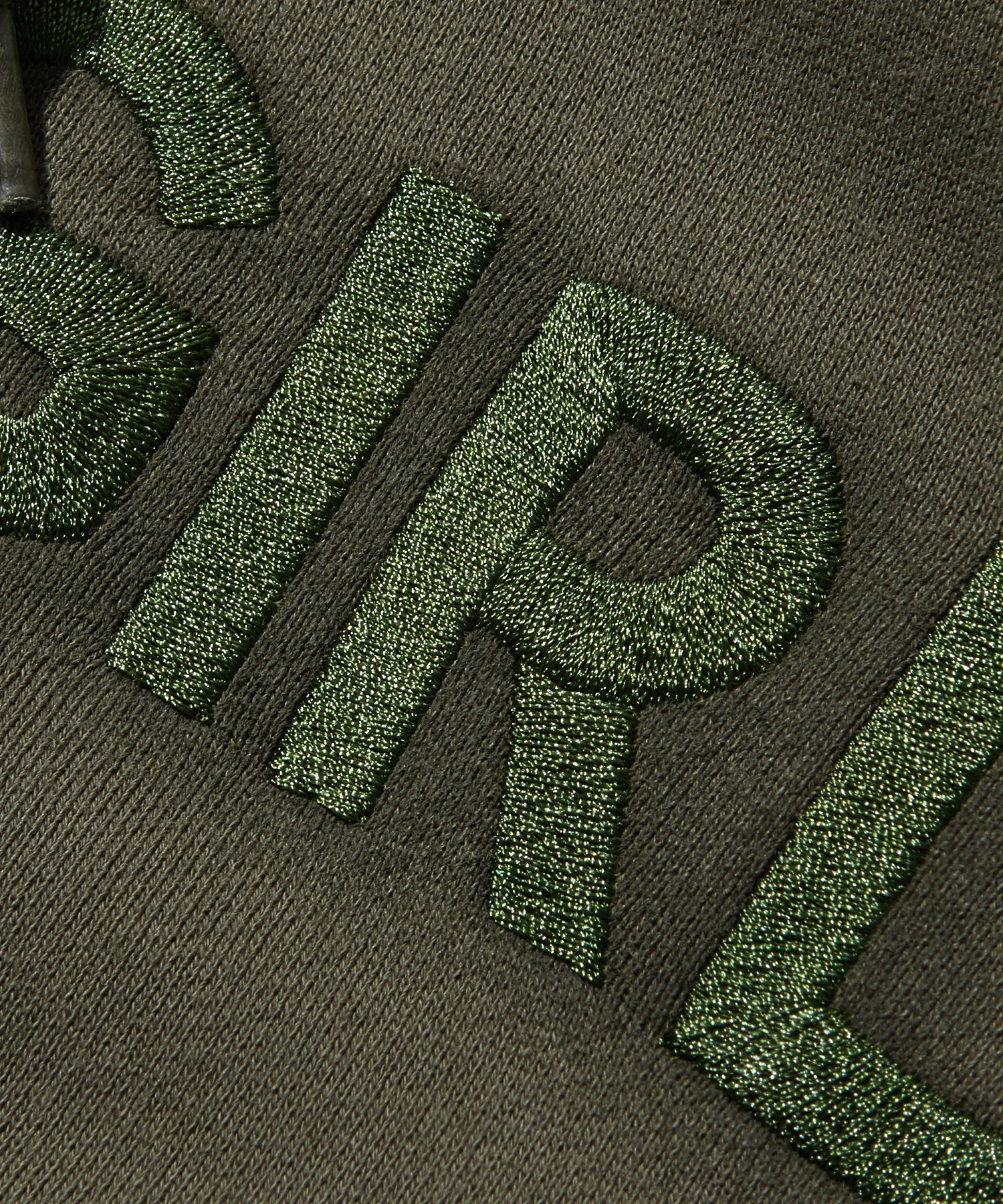 WOVEN MIX FUZZY LOGO ZIP UP SWEAT HOODIE