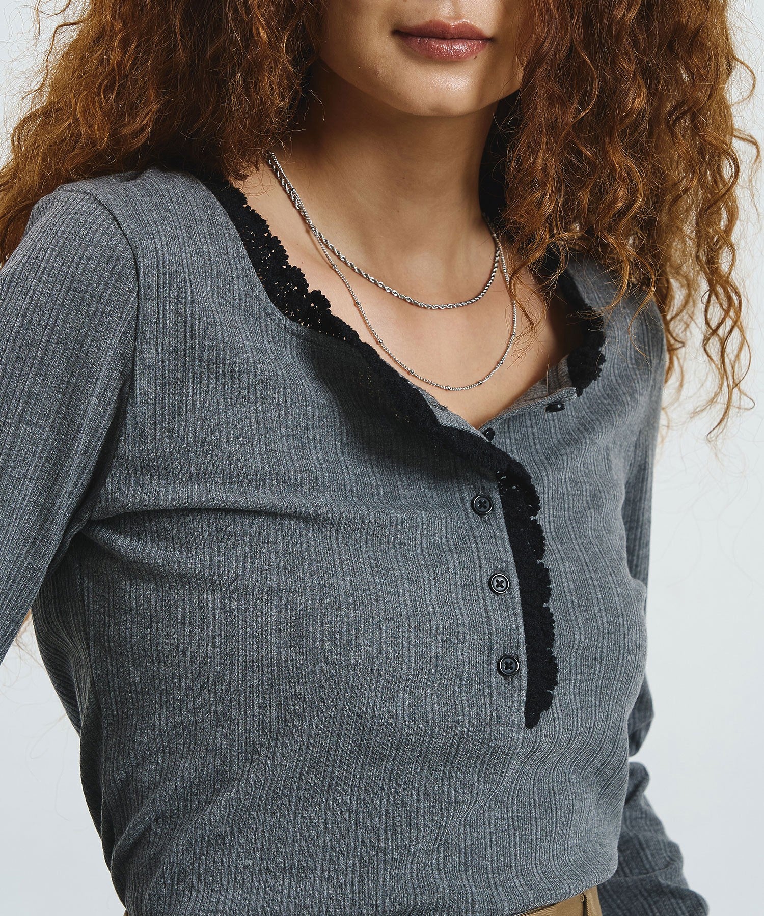 CREOLME/SQUARE NECK RIB TOP