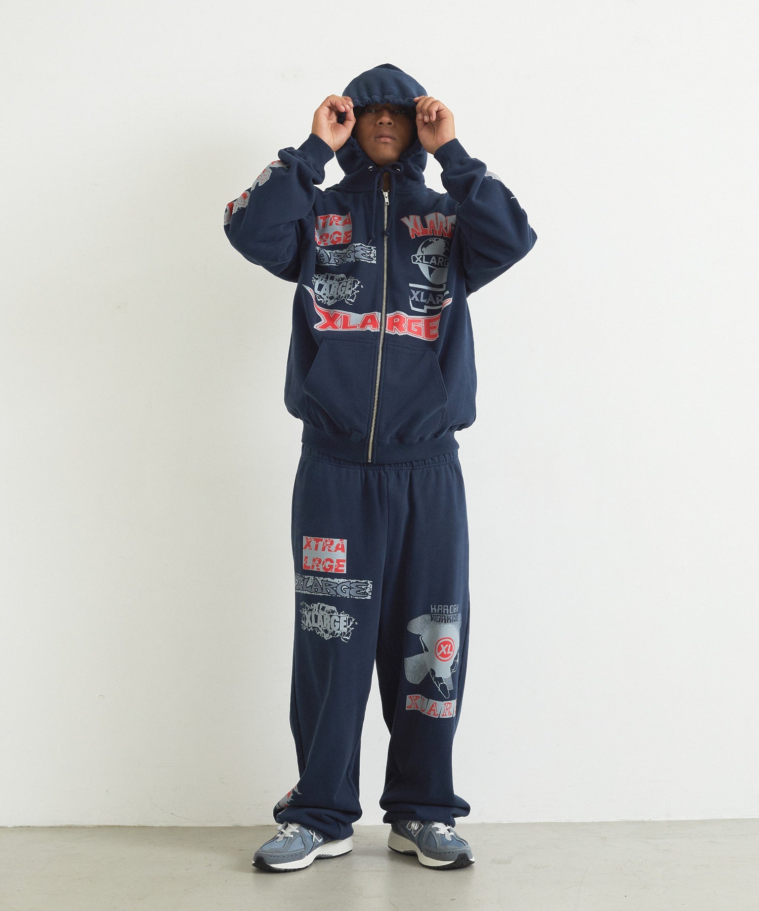 MULTI LOGO ZIP HOODED SWEATSHIRT