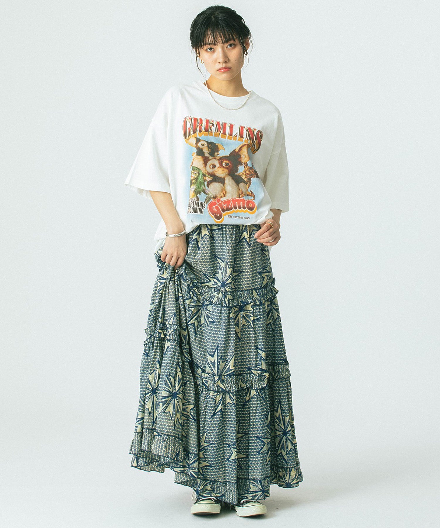 mag.by c/PRINT TIERED SKIRT