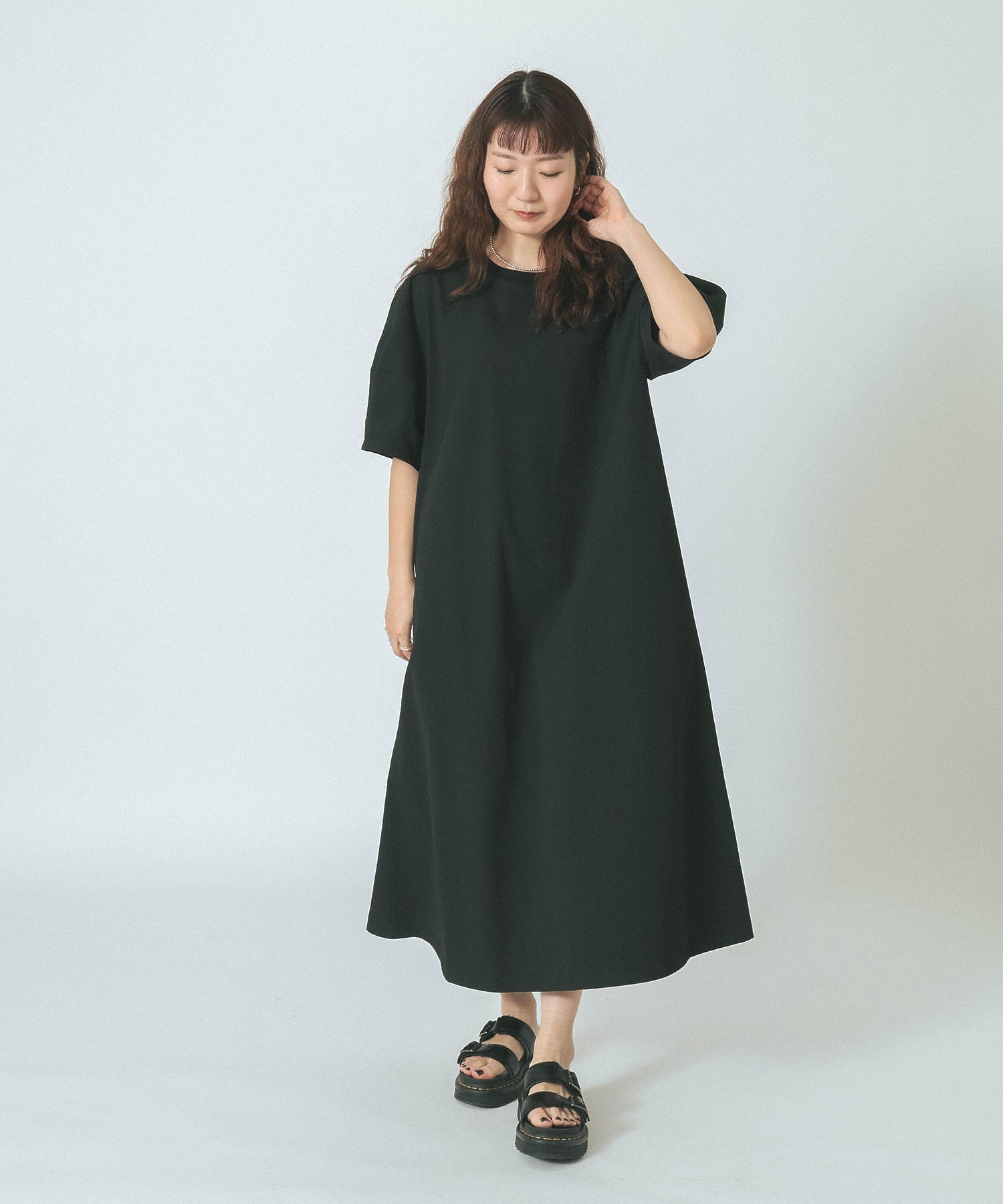 THOUSAND MILE×GENE HEAVENS/VOLUME SLEEVE SMOCK DRESS