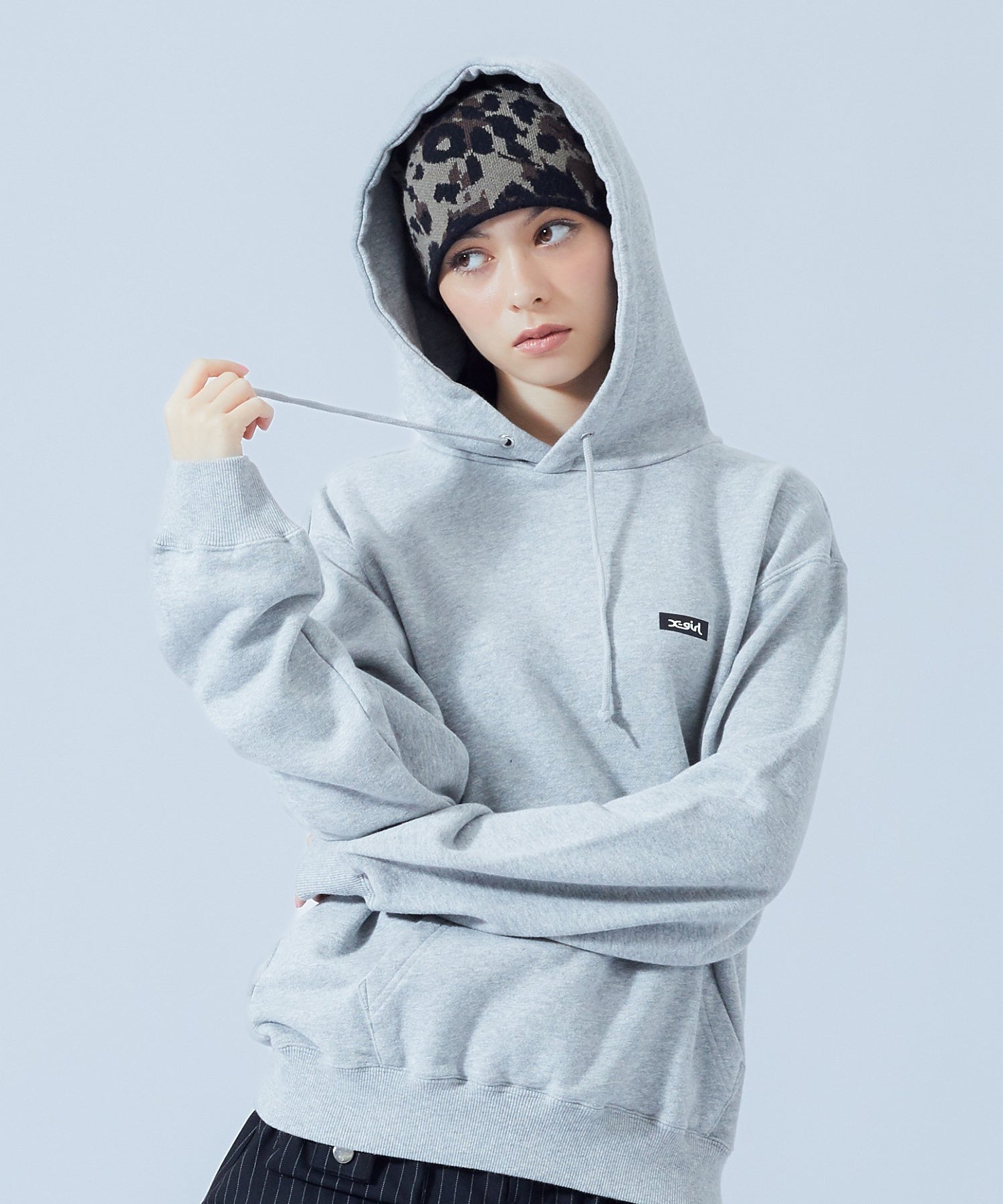 X-GIRL LOGO REVERSIBLE JACQUARD BEANIE