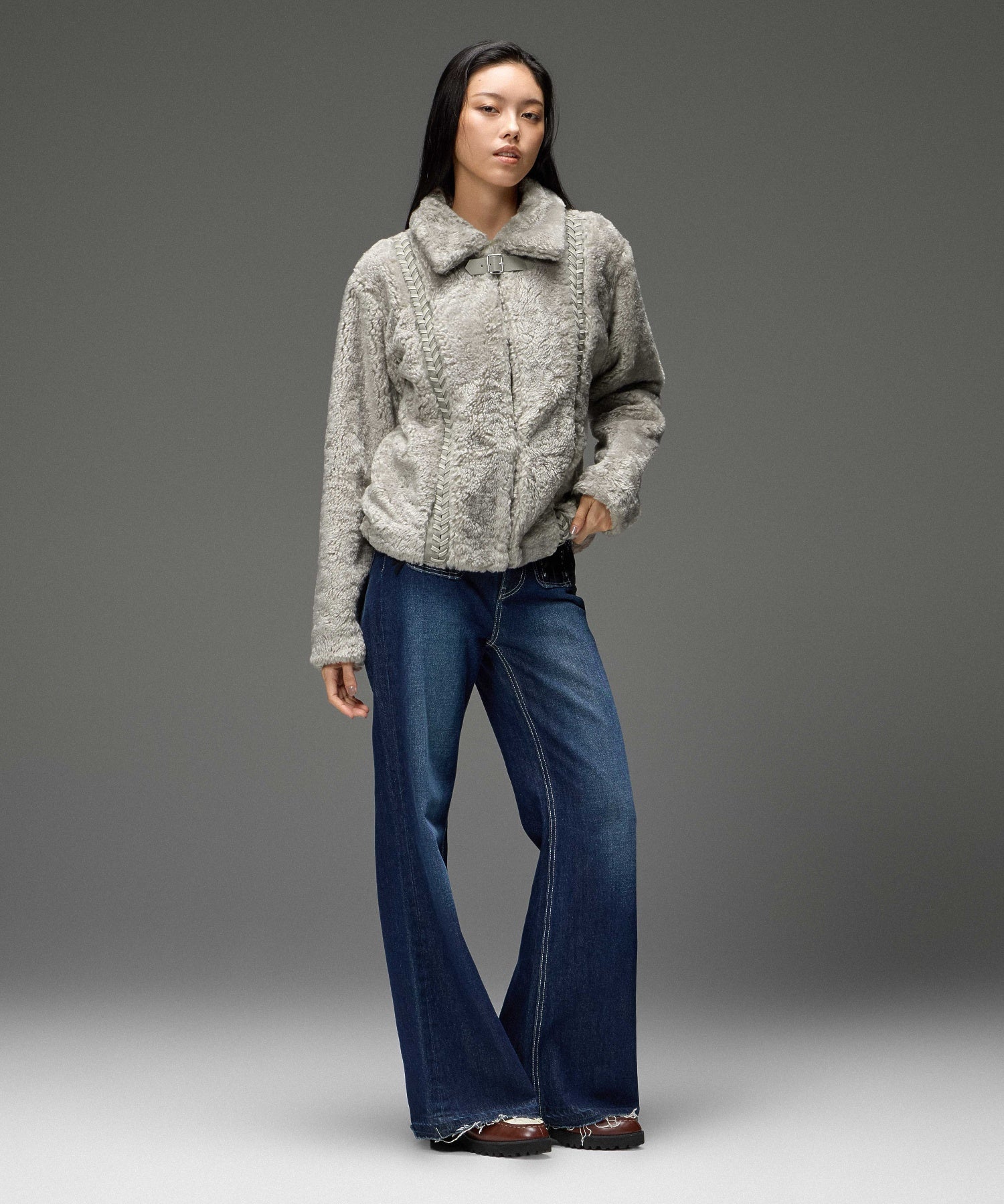 HEART POCKET FLARE DENIM PANTS