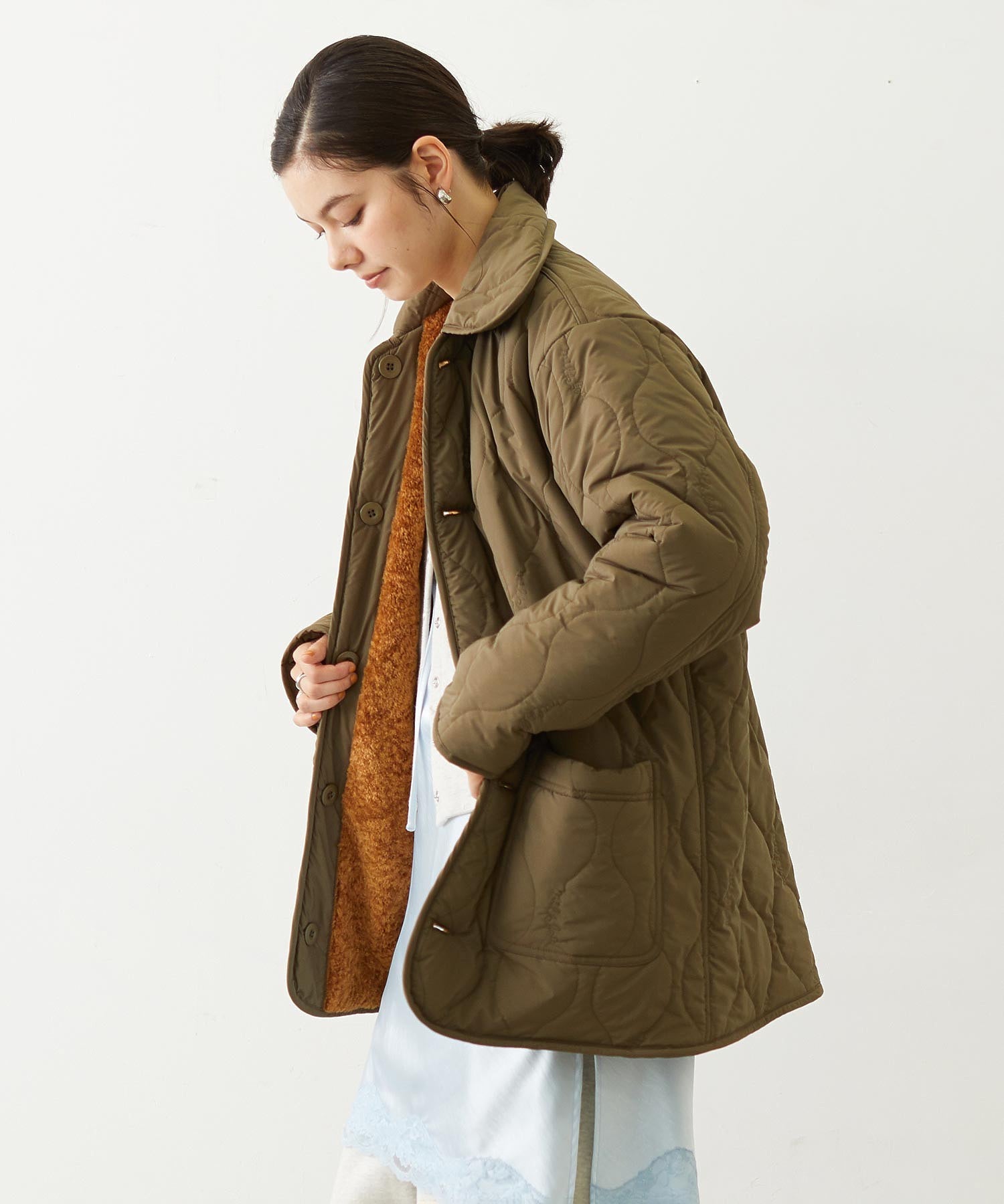 REVERSIBLE QUILTED LOGO LONG COAT