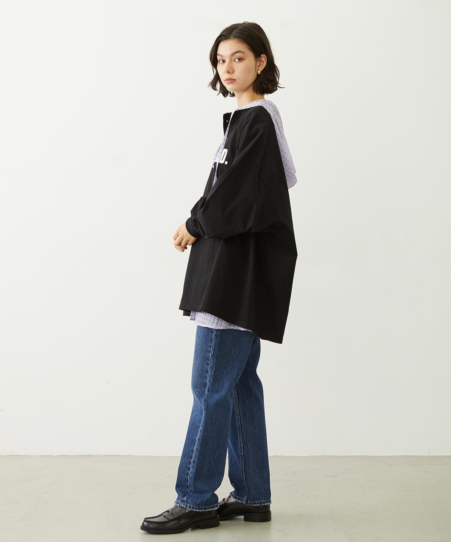HENLEY NECK BIG L/S TOP