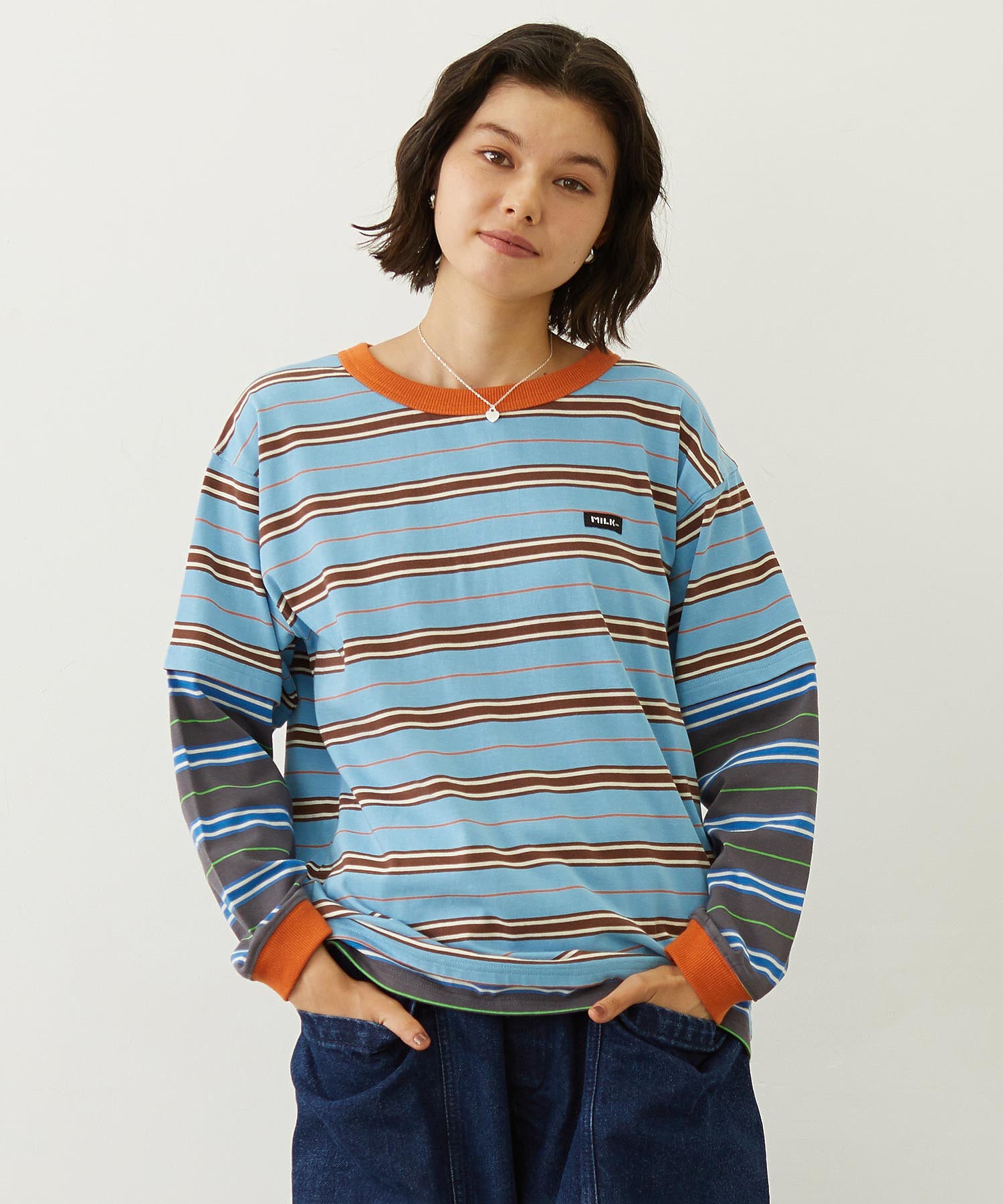 LAYERED LOOK STRIPED TOP