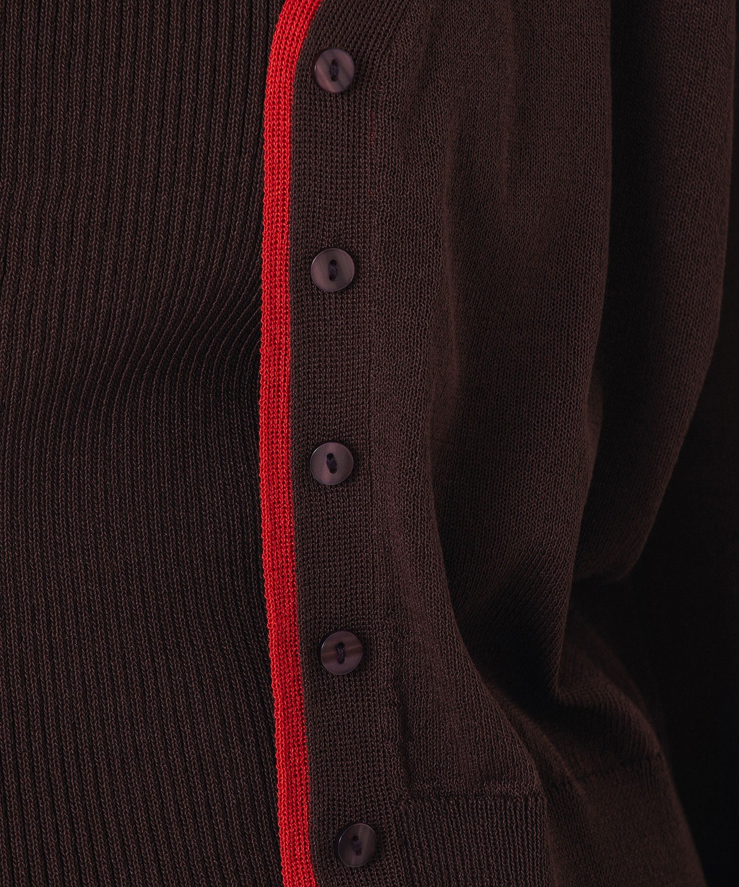 KNITTED RIB CARDIGAN