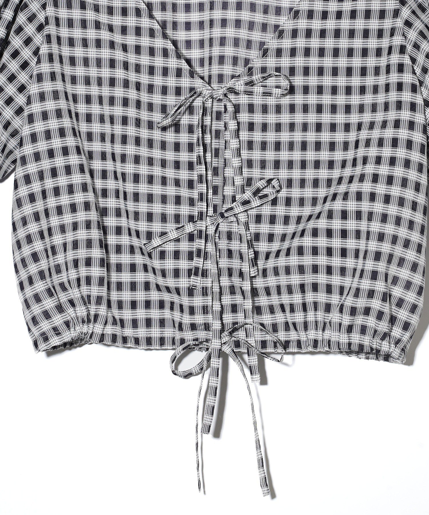 SHEER PLAID BLOUSE