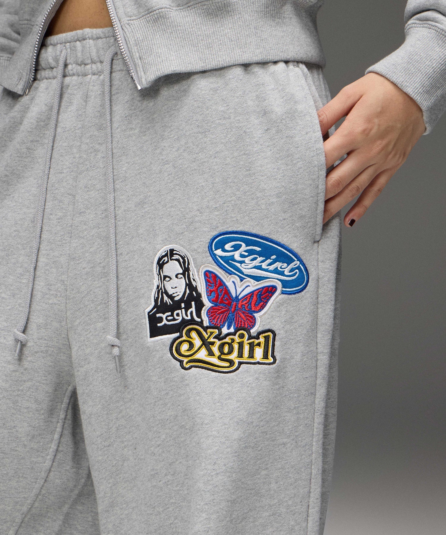 X-girl PATCHES SWEATPANTS