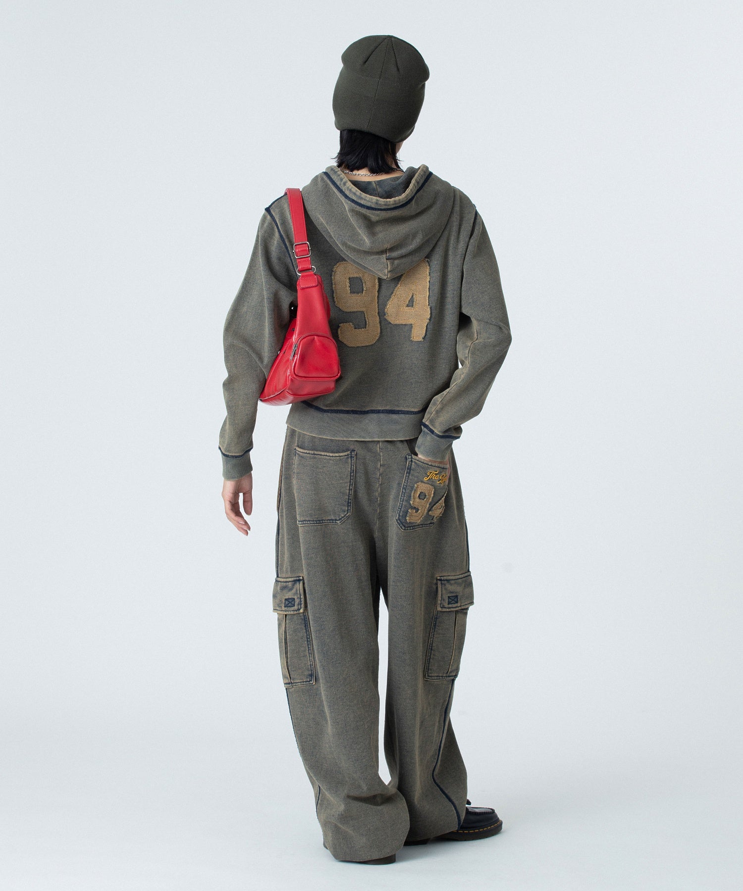 DOUBLE ZIP FAUX LEATHER BAG