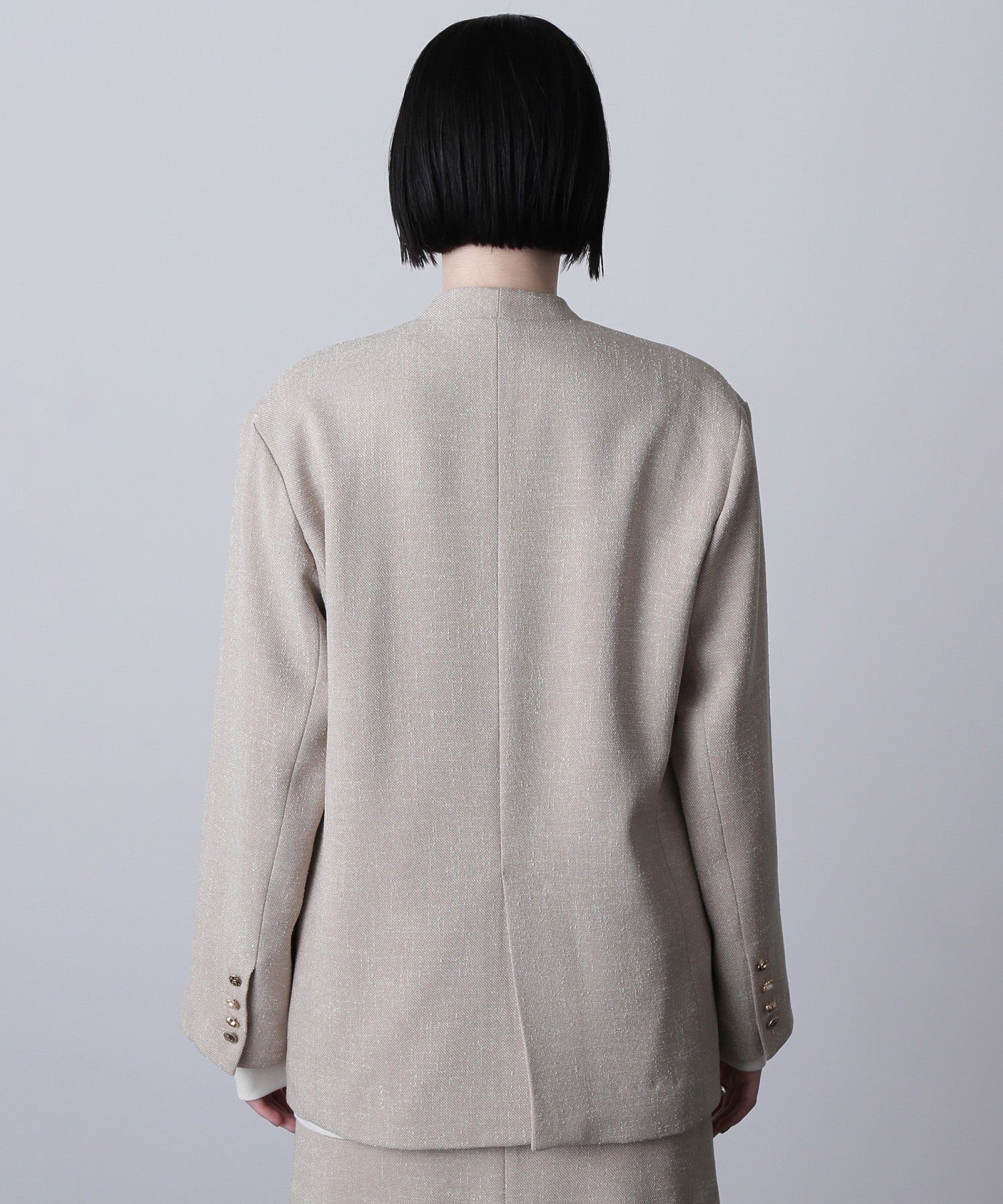 CREOLME/COLLARLESS DOUBLE JACKET