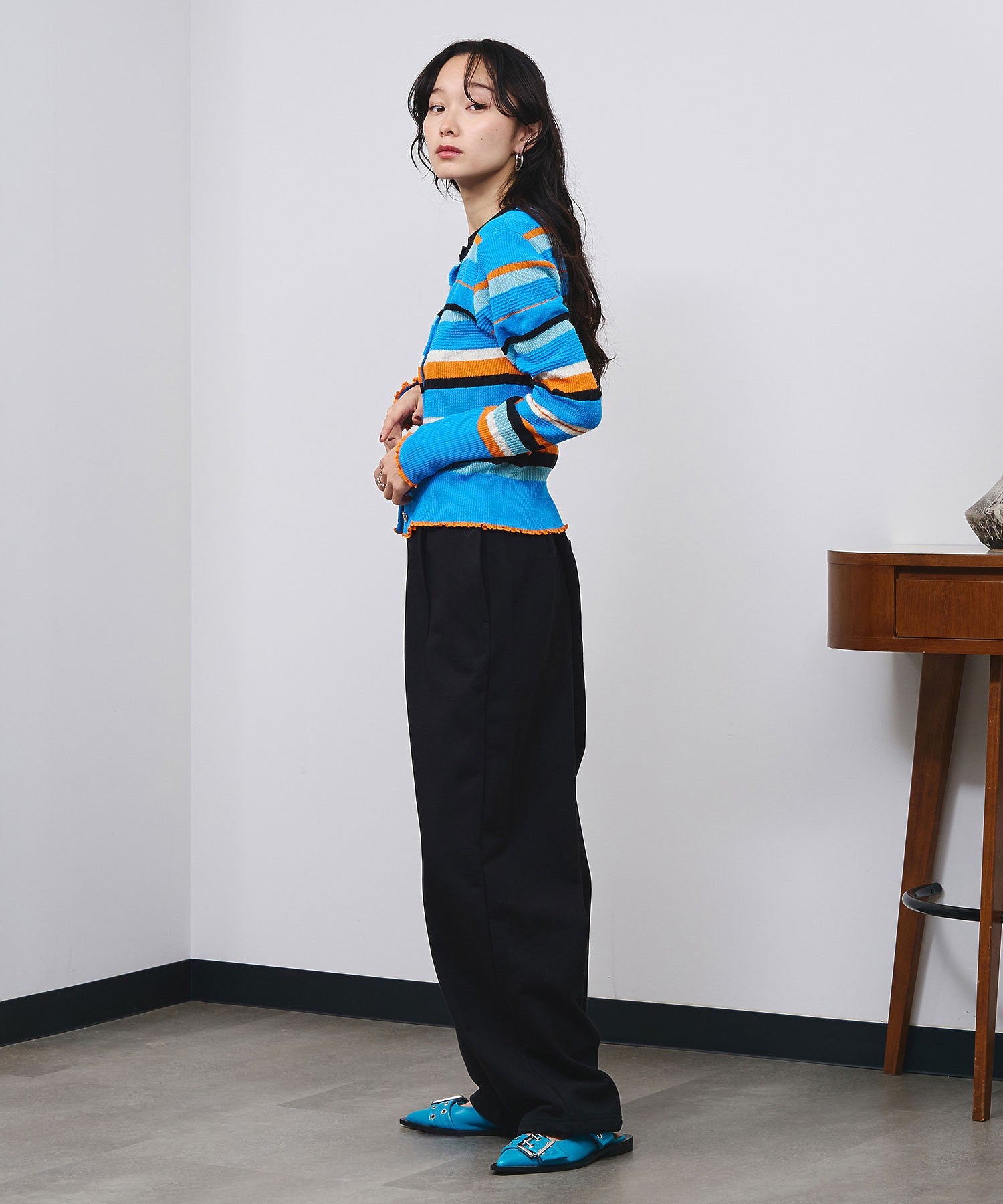 TUCKED WIDE-LEG SWEATPANTS