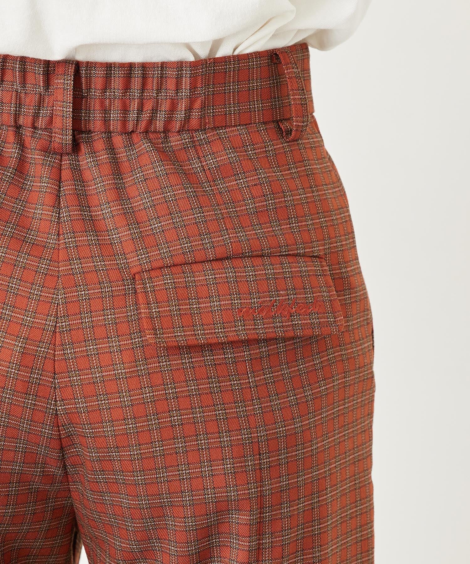 PLAID INVERTED BOX PLEAT PANTS MILKFED.