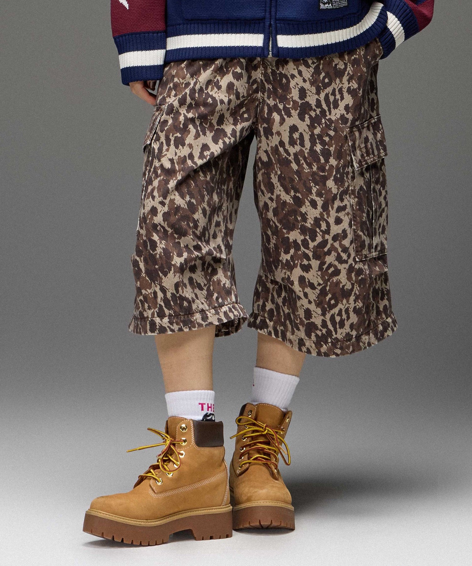 JERSEY MIX 2WAY WIDE LEG CARGO PANTS