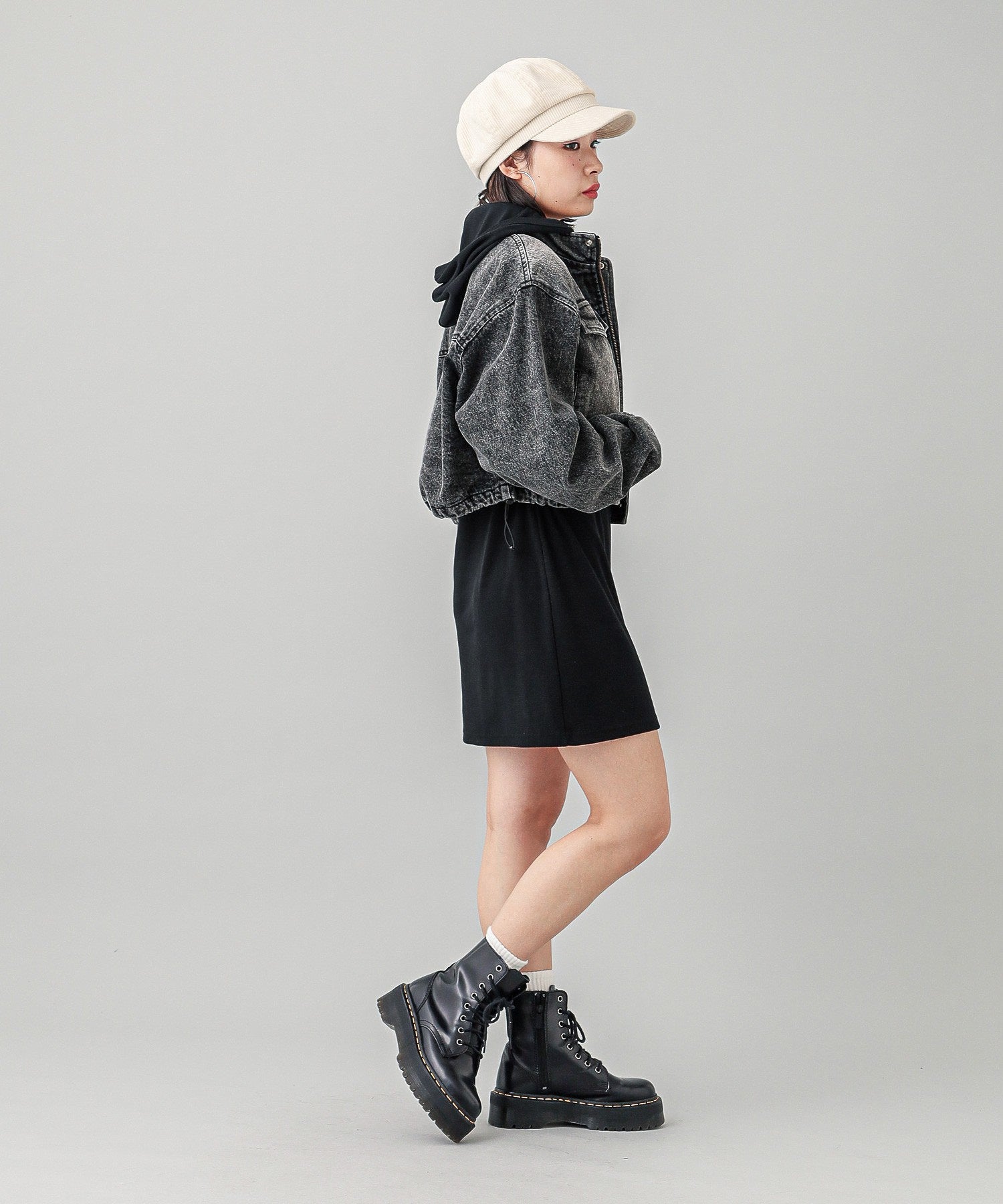 RIB HOODIE DRESS