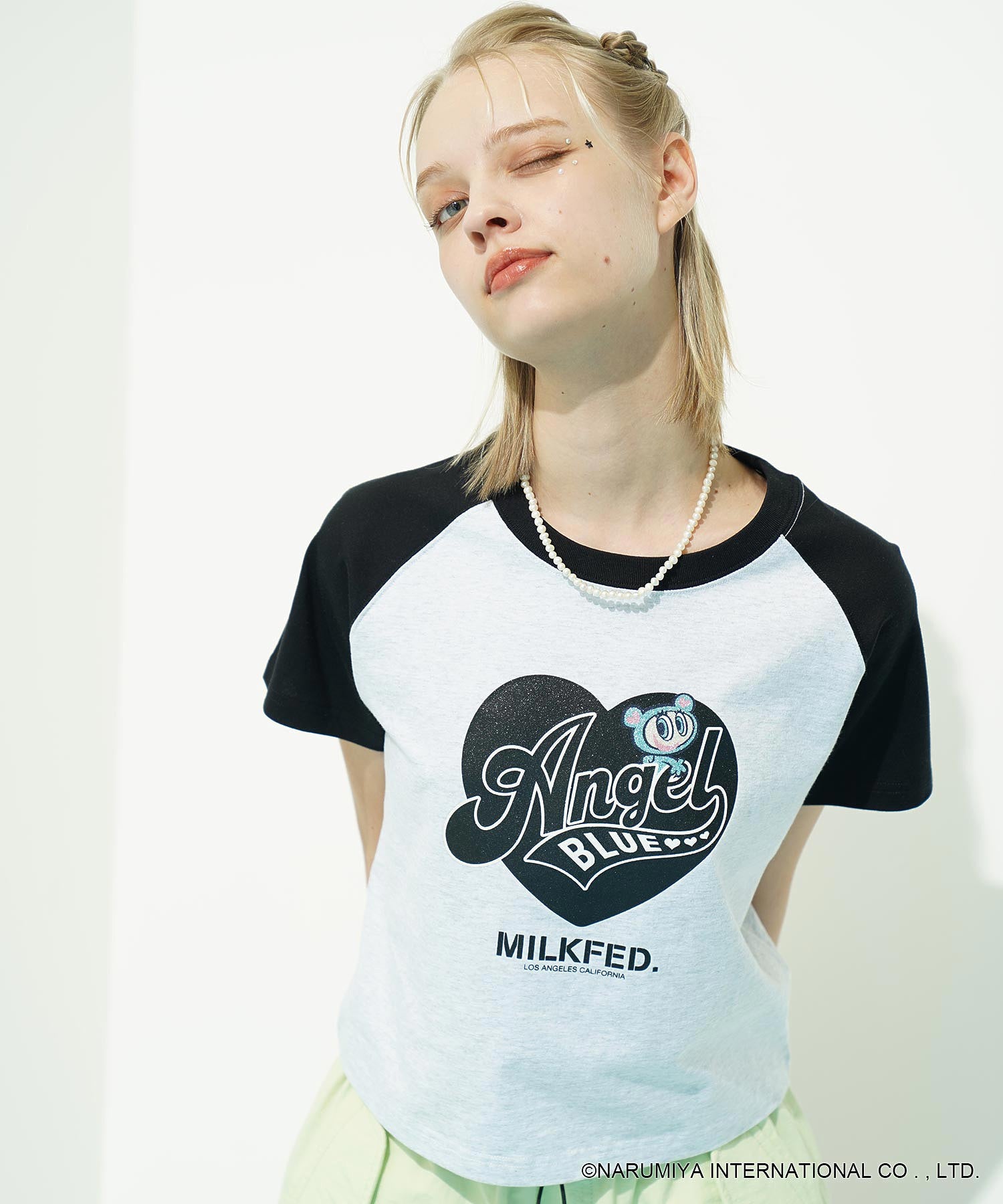 MILKFED. × ANGEL BLUE COMPACT B/B TEE