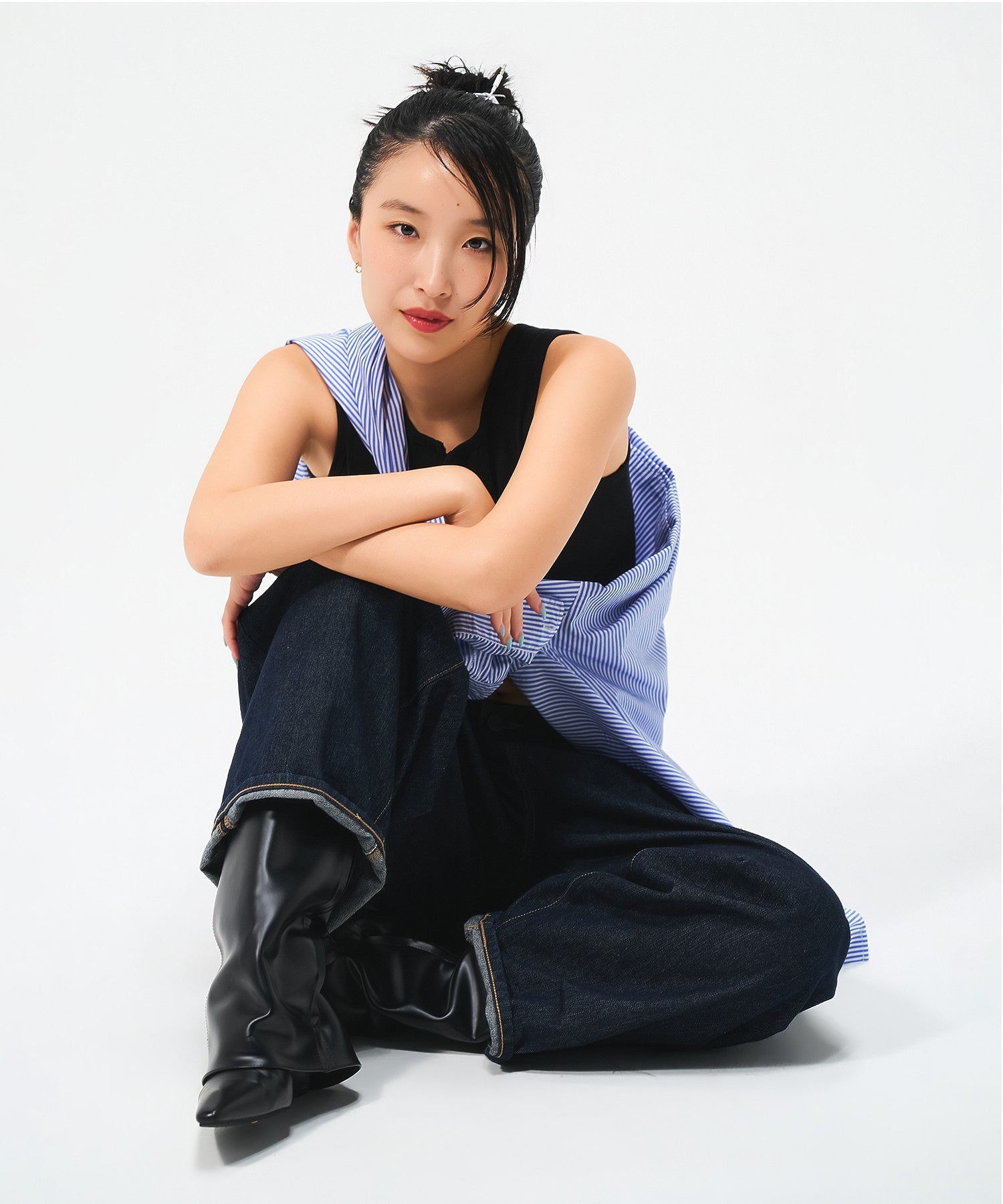 X-girl x Lee TUCK WIDE DENIM PANTS