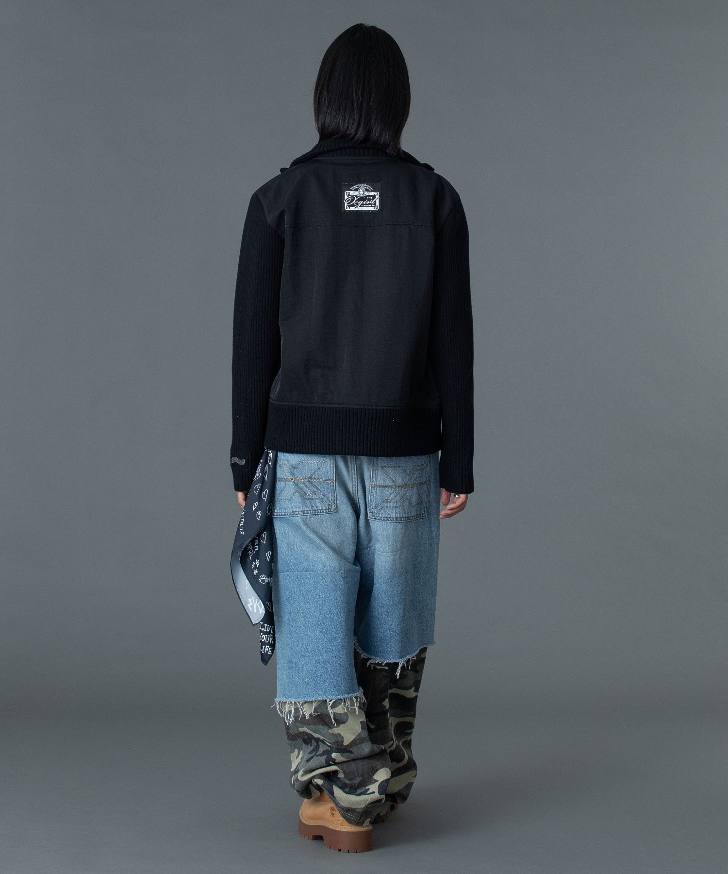 RIBBED SLEEVE WOVEN JACKET