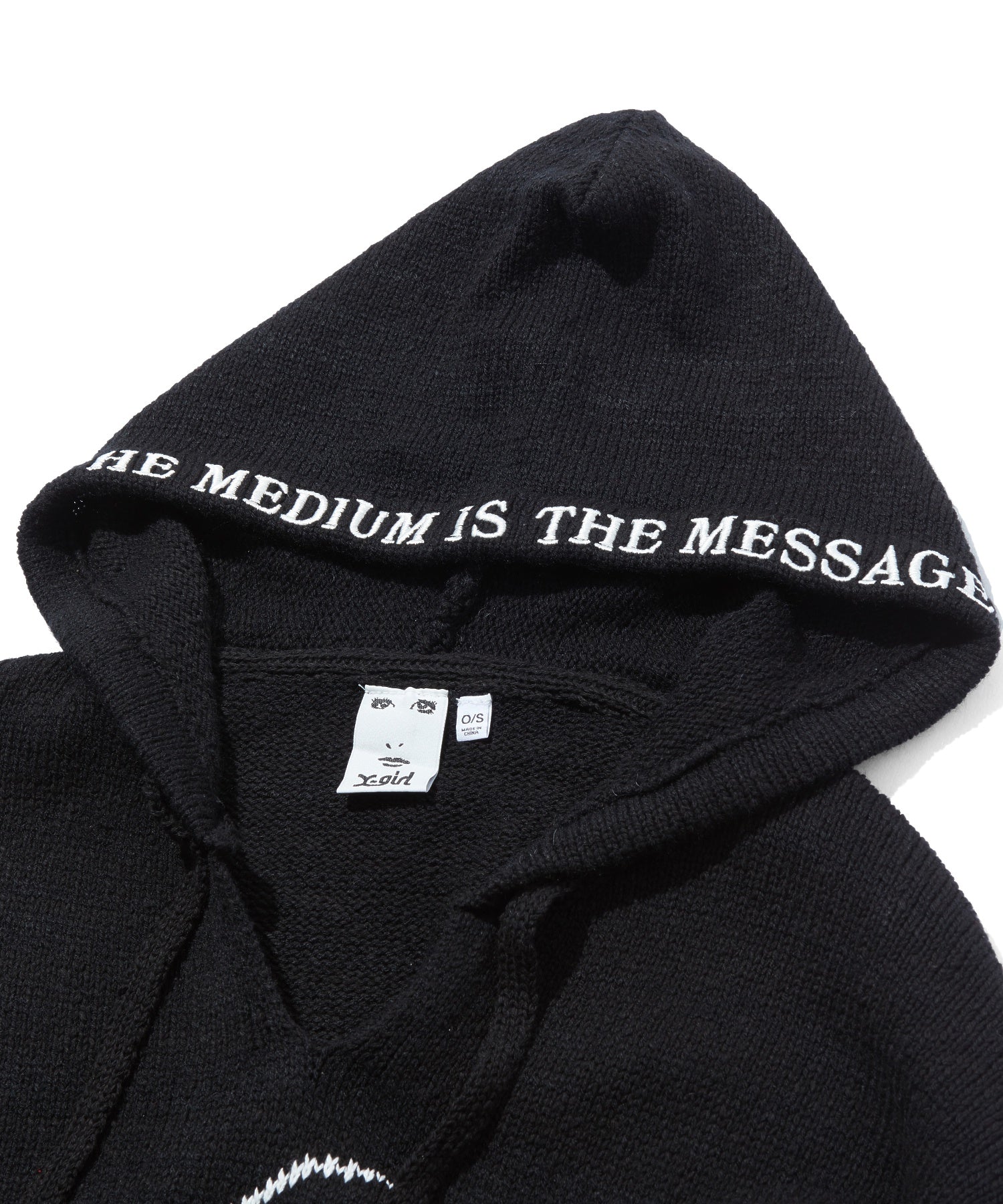 FRONT SLIT KNIT HOODIE