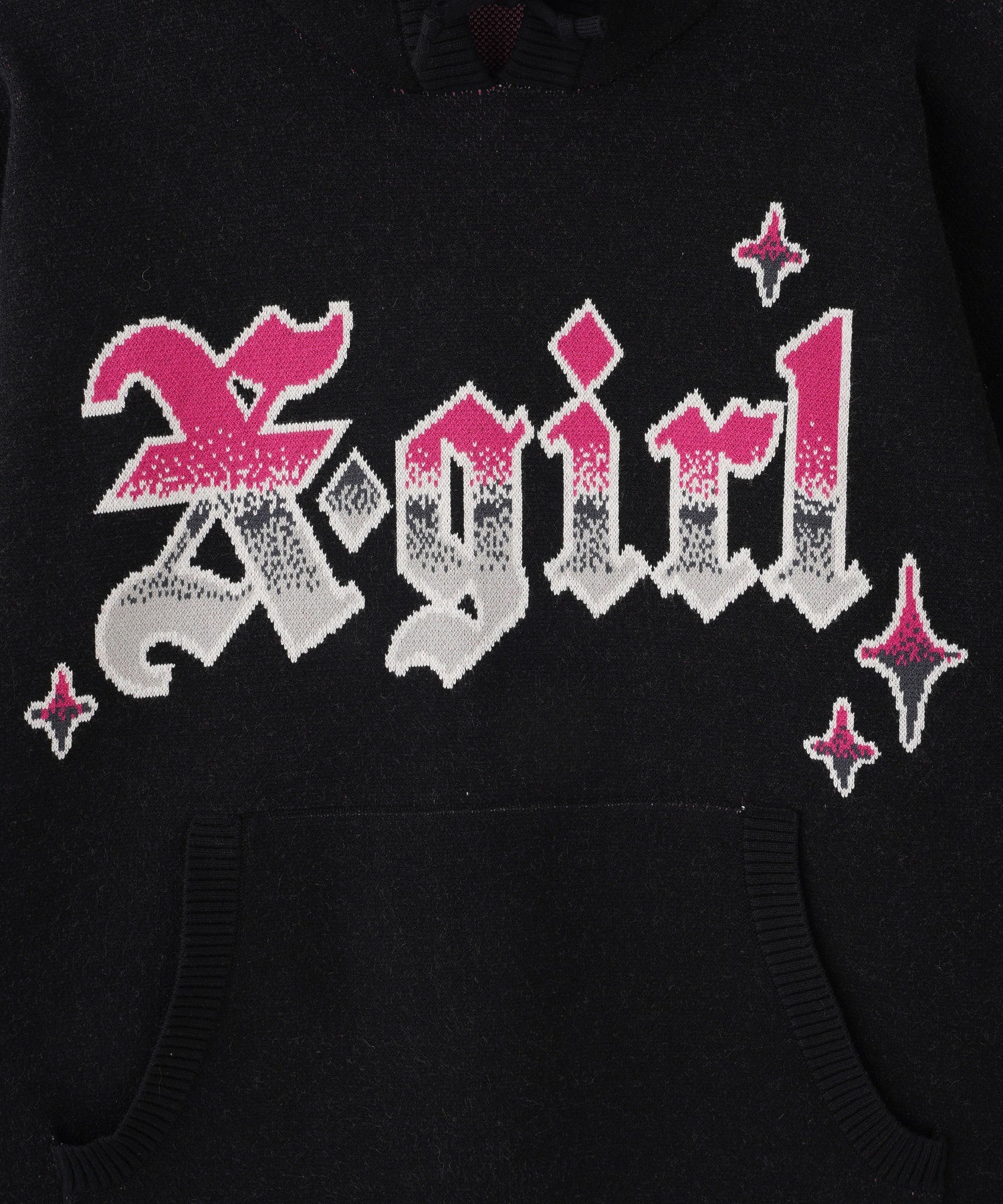 GRADIENT LOGO JACQUARD KNIT HOODIE