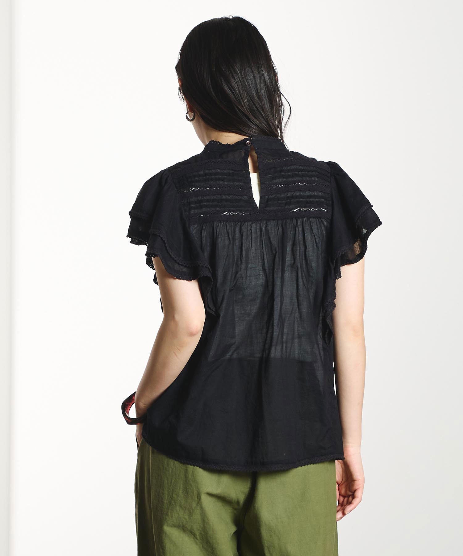 SLEEVE FRILL BLOUSE