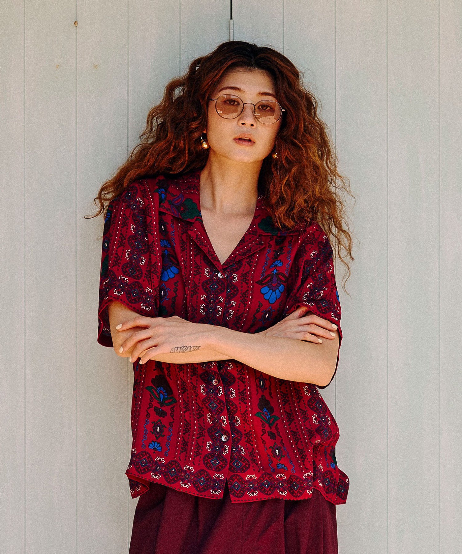 HLAADA for ROSE BUD/FLOWER LINE SHORT SLEEVE SHIRTS