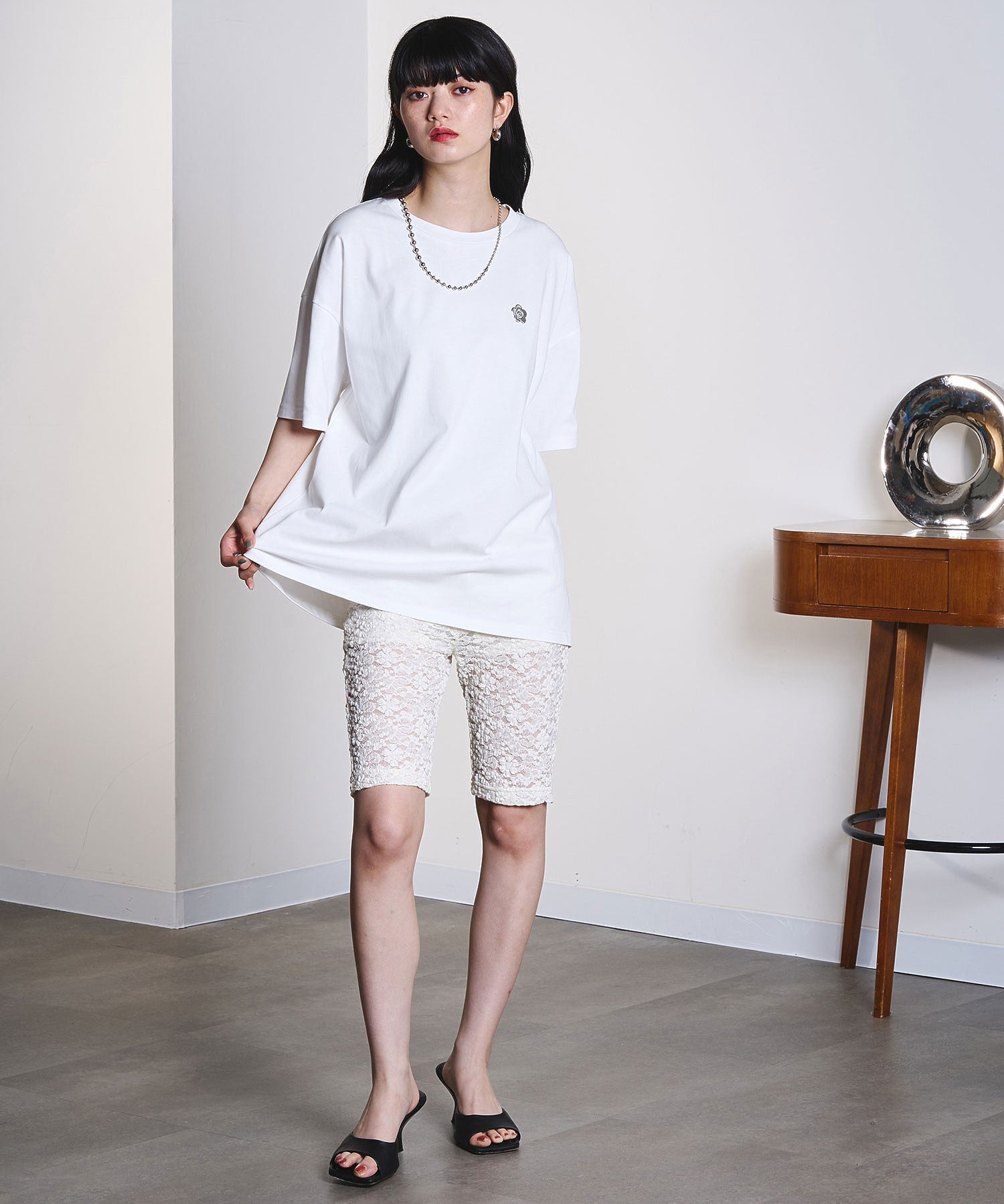 model:163cm 着用サイズ:L