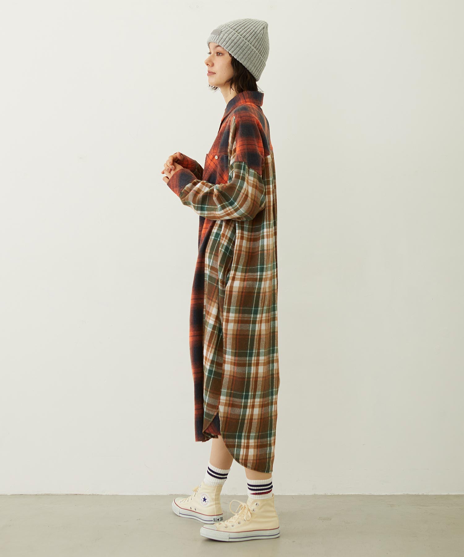 WASHED PANEL SHIRT DRESS