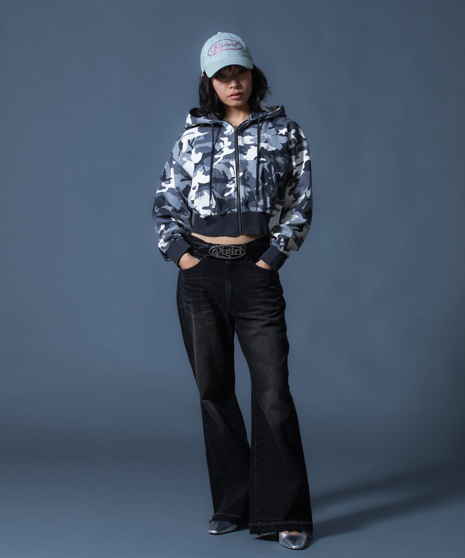 HIBISCUS CAMOUFLAGE ZIP UP SWEAT HOODIE