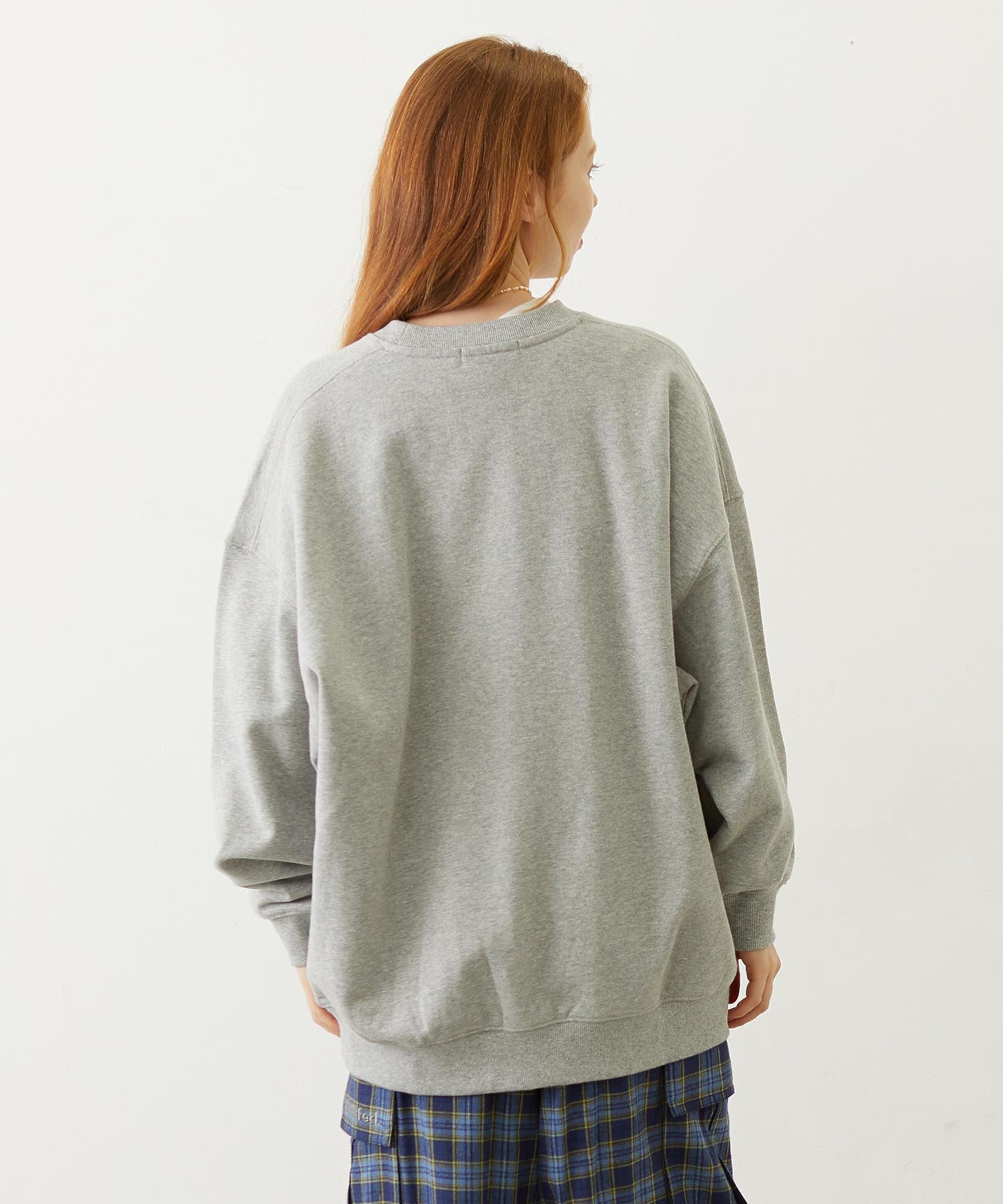CHECKERED BAR LOGO SWEAT TOP