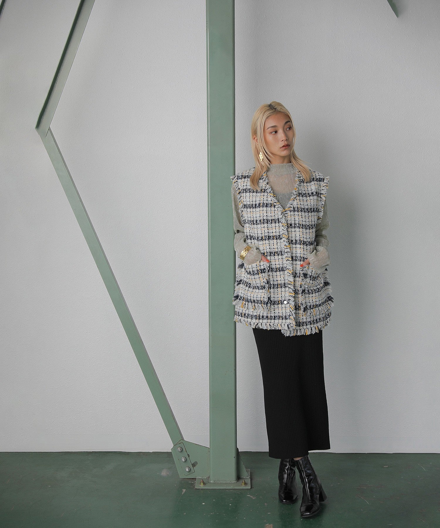 リブニットスカート