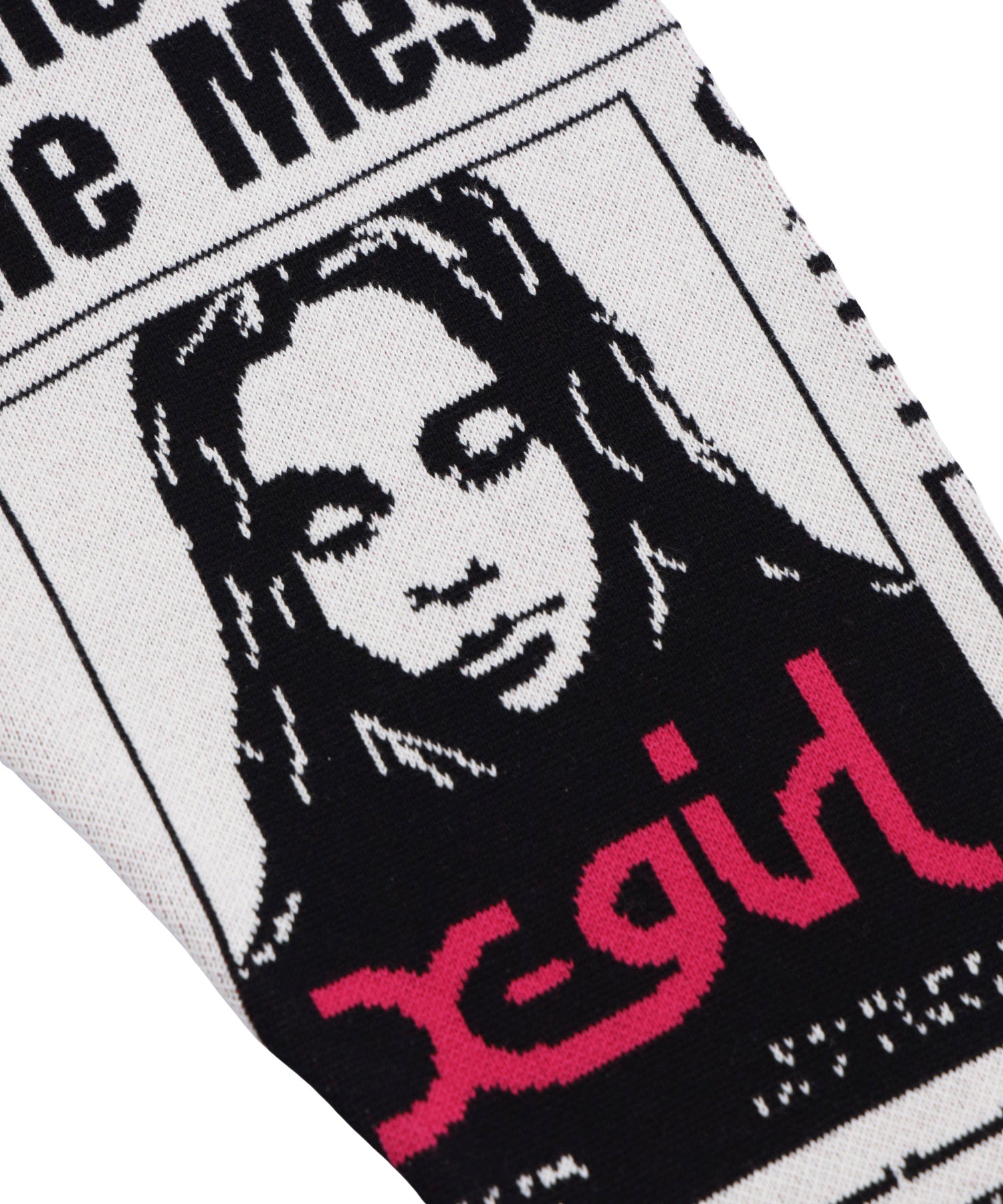 X-girl NEWS LETTER JACQUARD KNIT TOP