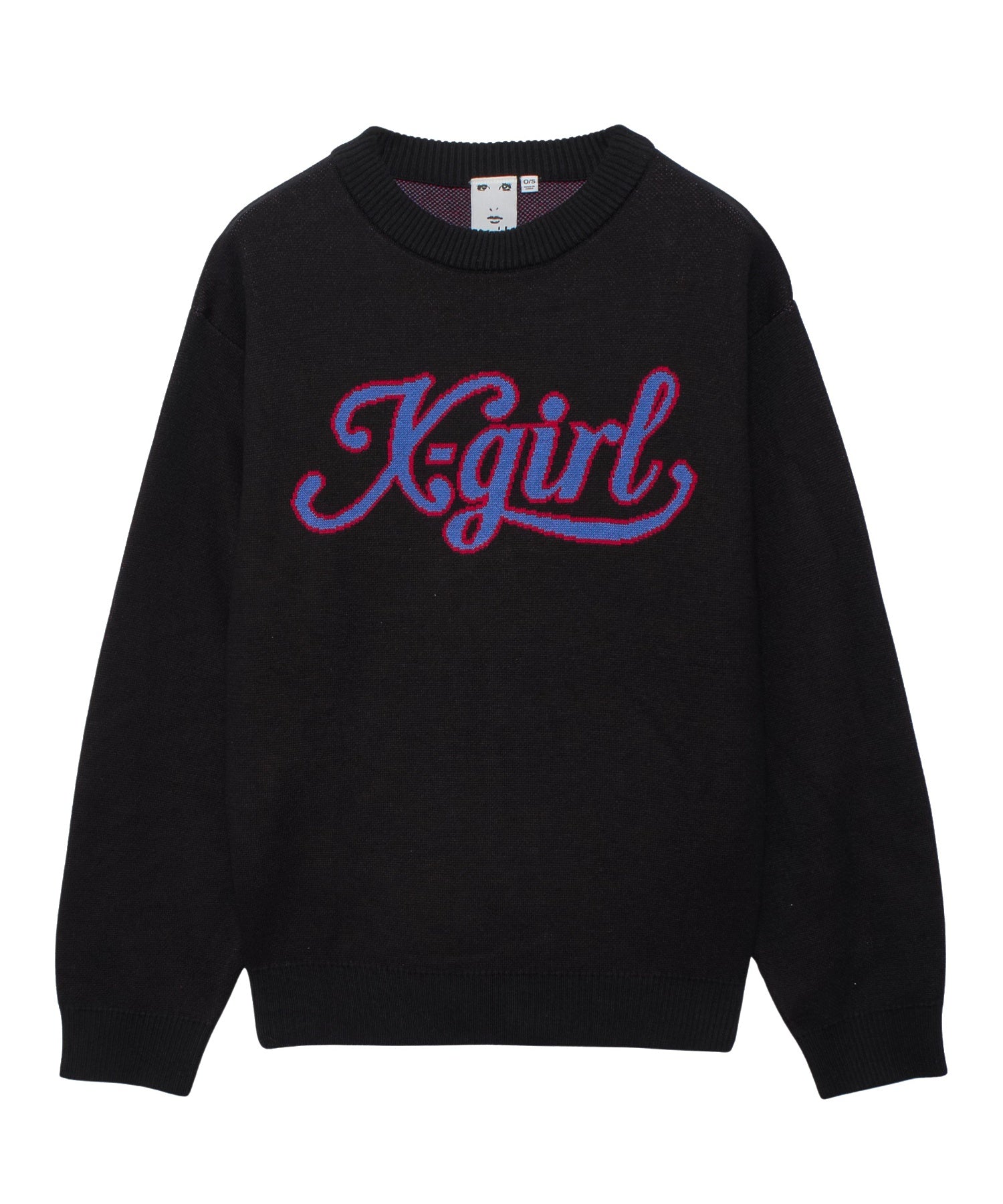 LETTERING LOGO JACQUARD KNIT TOP