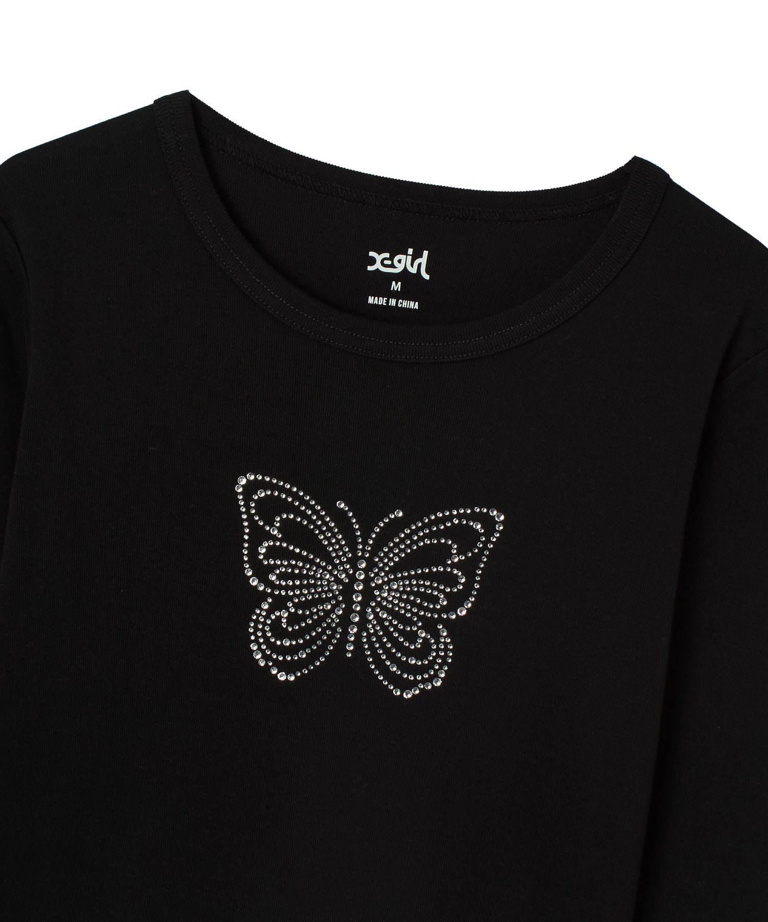 RHINESTONE BUTTERFLY L/S BABY TEE