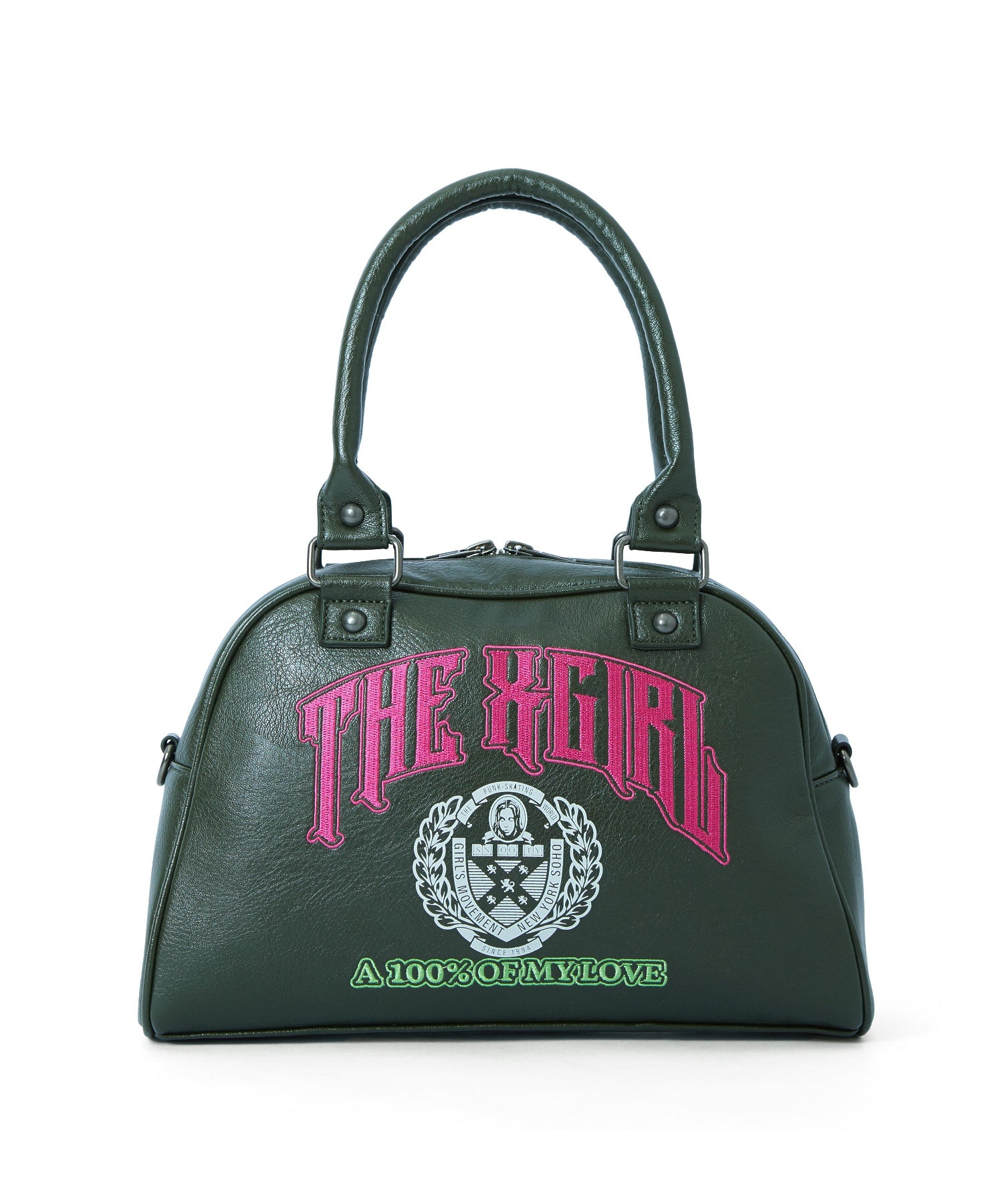 FACE EMBLEM AND LOGO BOSTON BAG