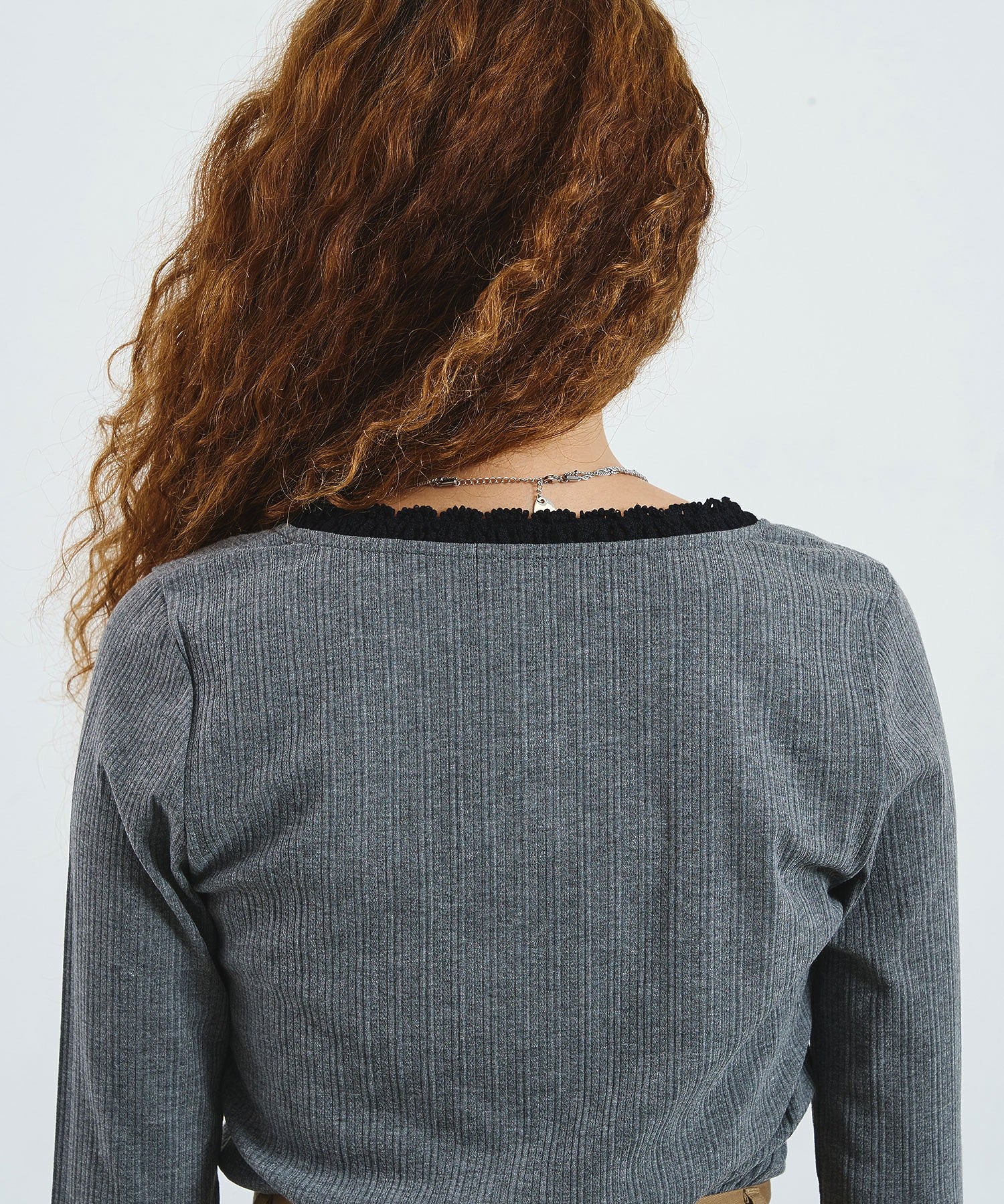 CREOLME/SQUARE NECK RIB TOP