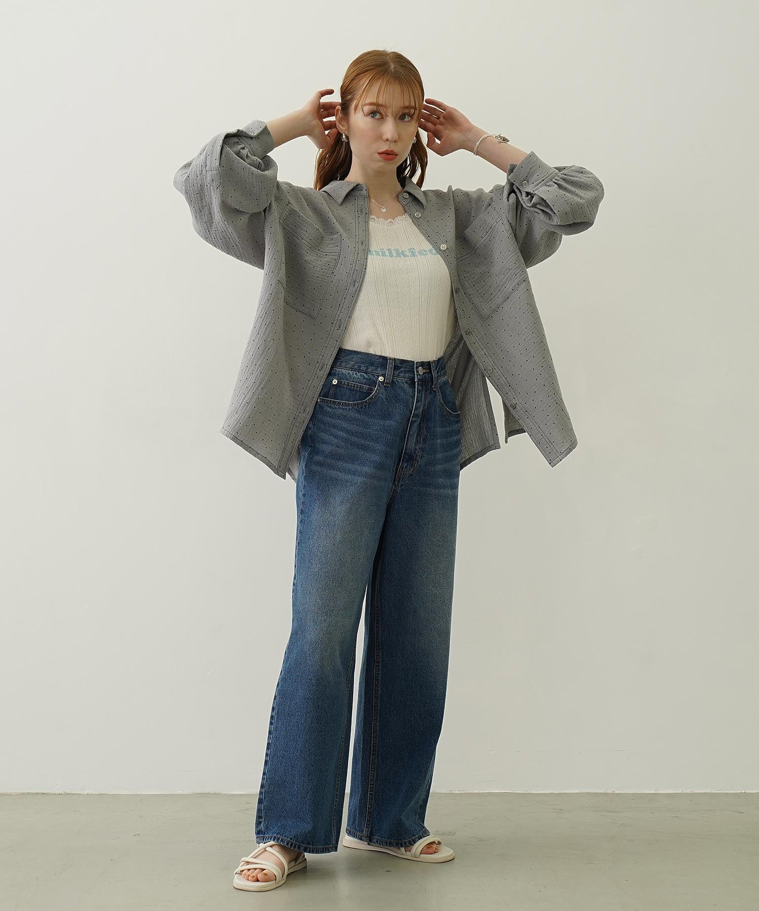 COOPER HEART WIDE DENIM PANTS