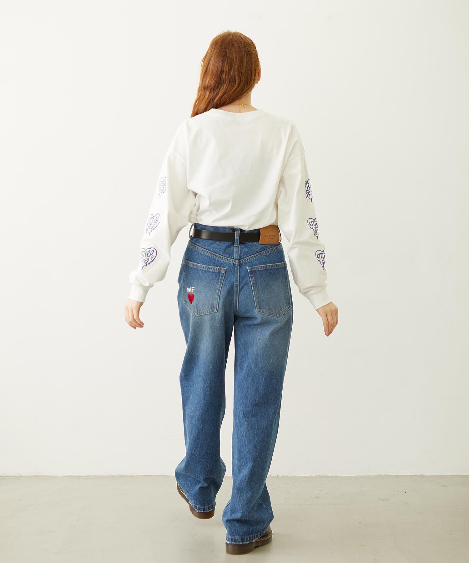 DOODLE EMBROIDERED DENIM PANTS