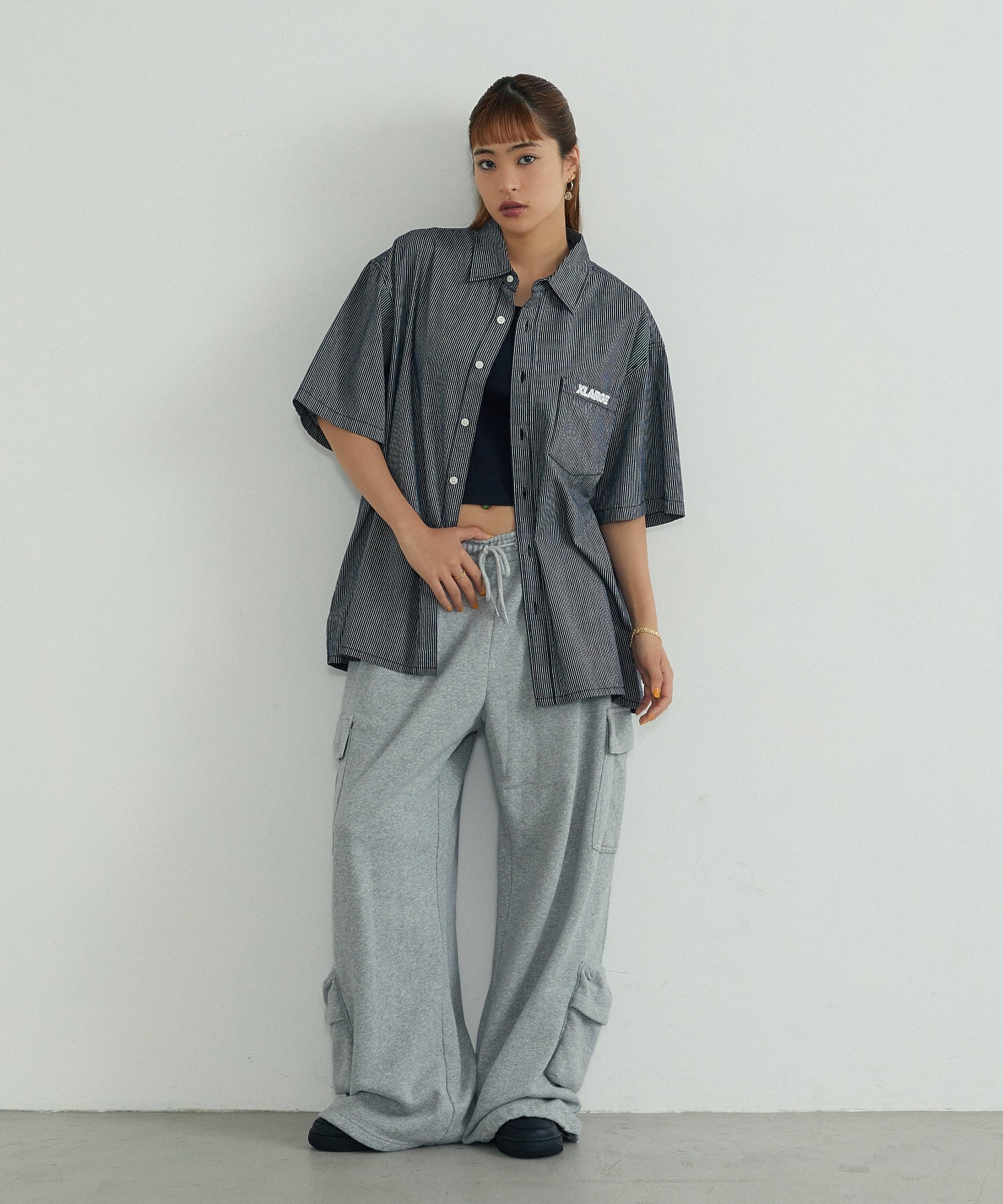 PIN STRIPE WORK S/S SHIRT
