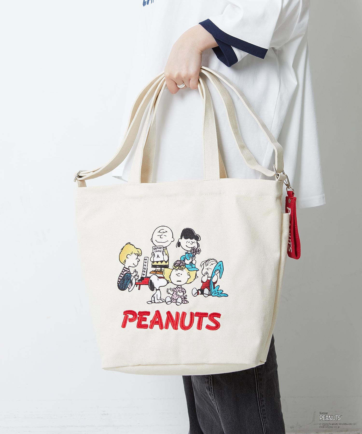 MILKFED. × PEANUTS / PEANUTS GANG BIG CANVAS TOTE