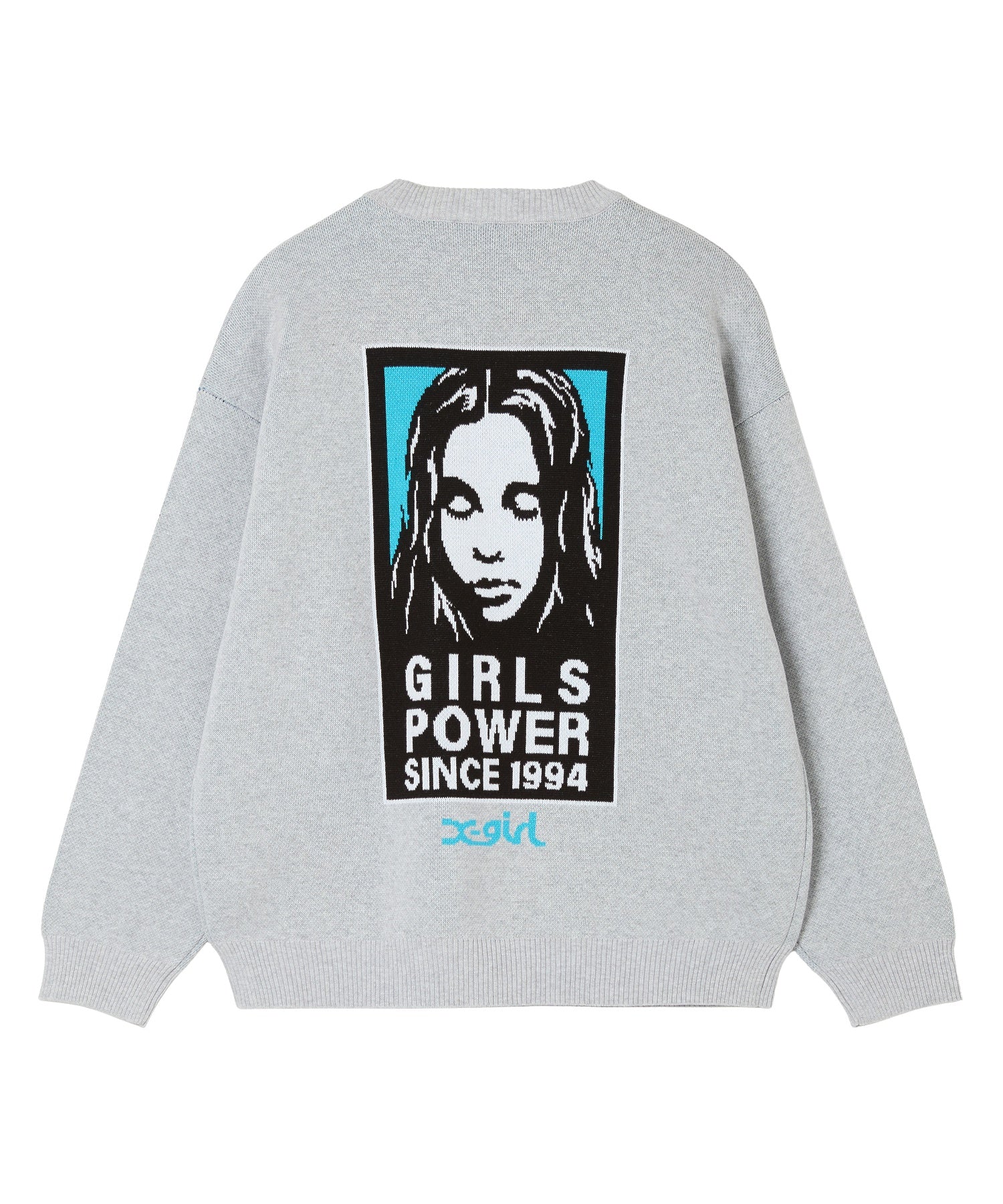 BOX LOGO AND FACE JACQUARD KNIT TOP