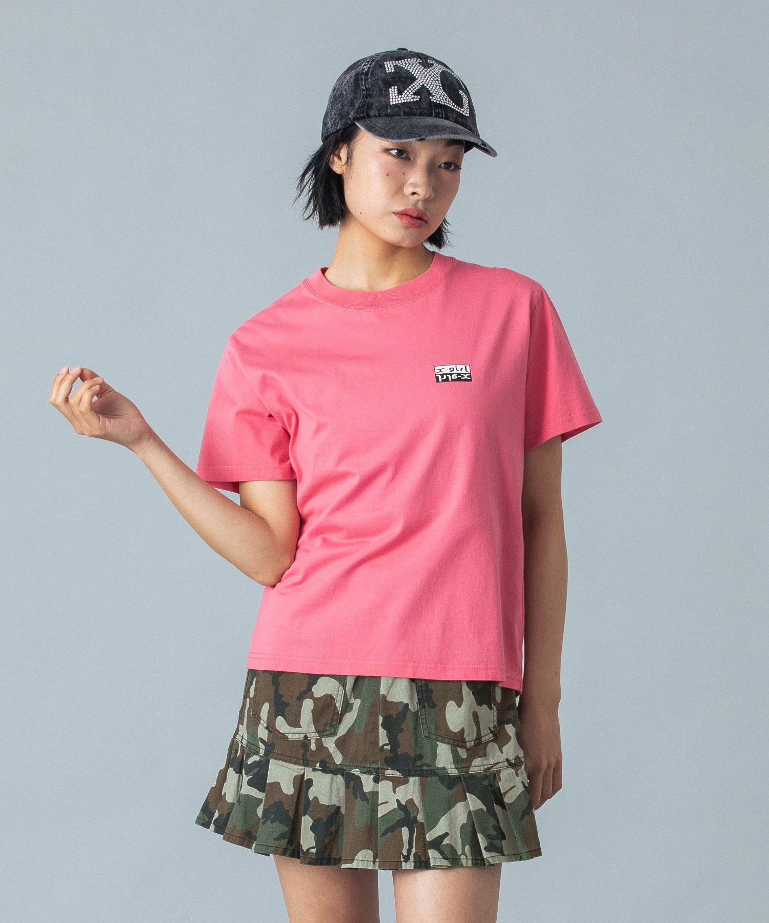 WAIST RIB PLEATED MINI SKIRT