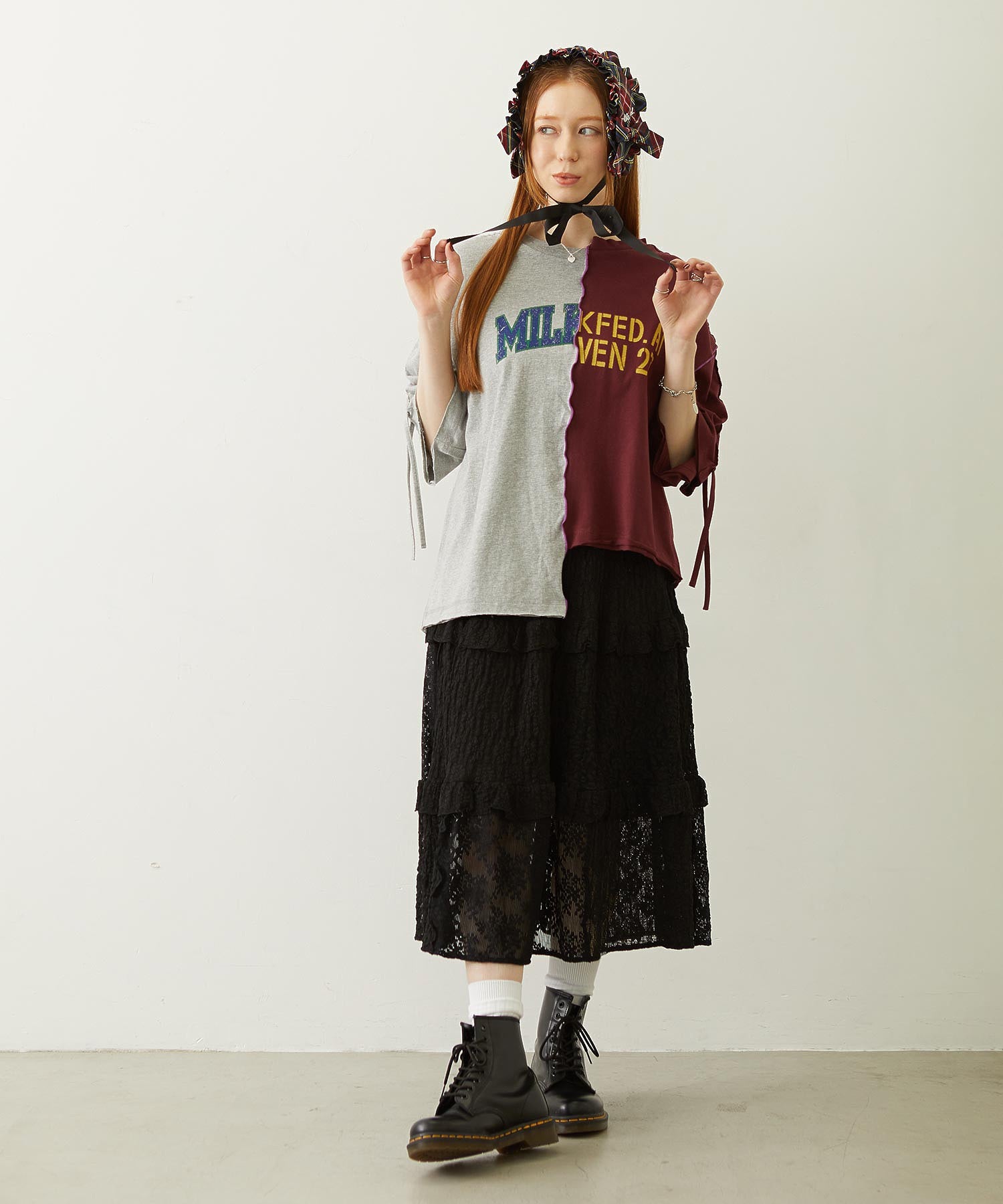 FRILLED TARTAN EARMUFFS