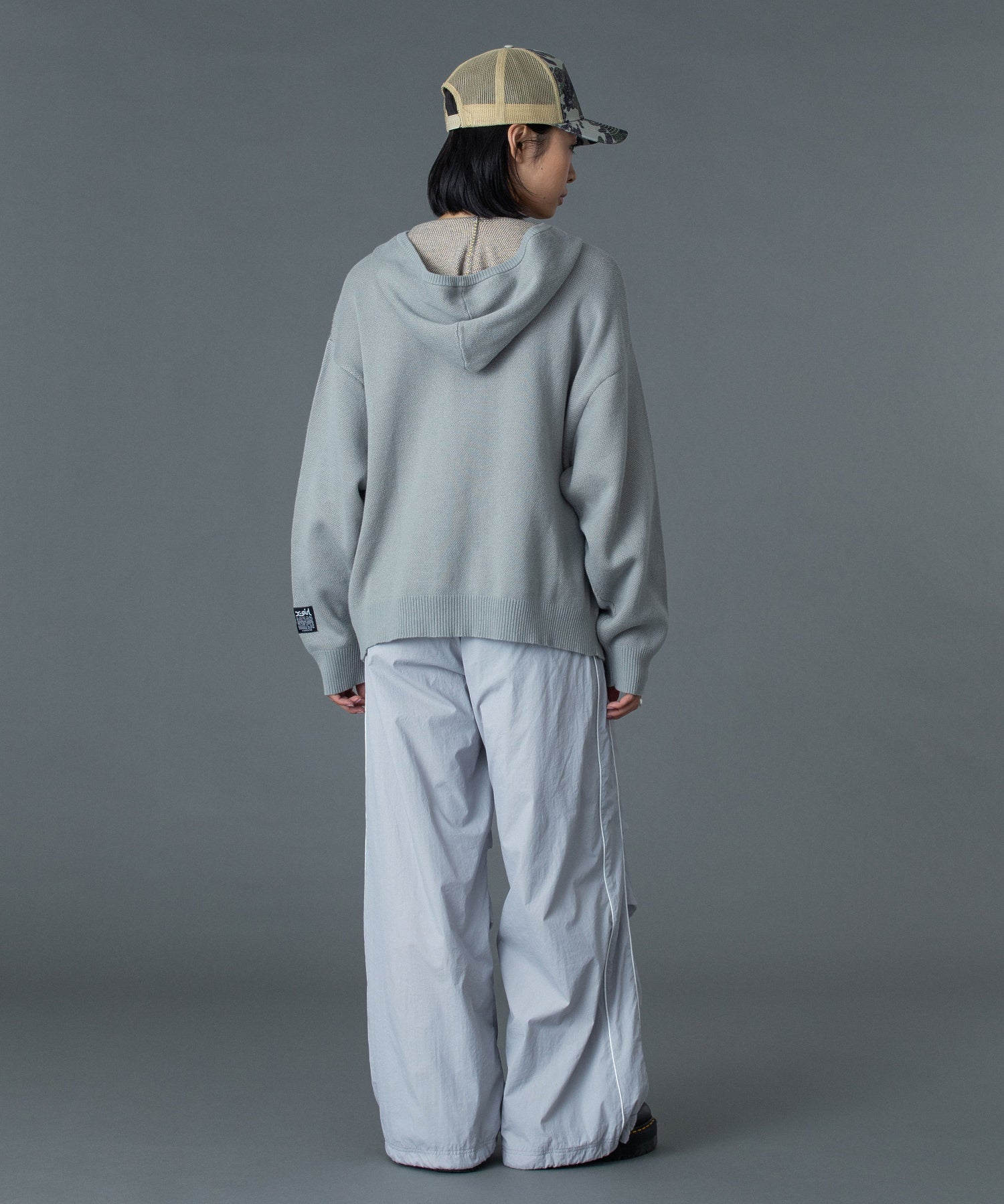 COLLEGE LOGO JACQUARD ZIP UP KNIT HOODIE