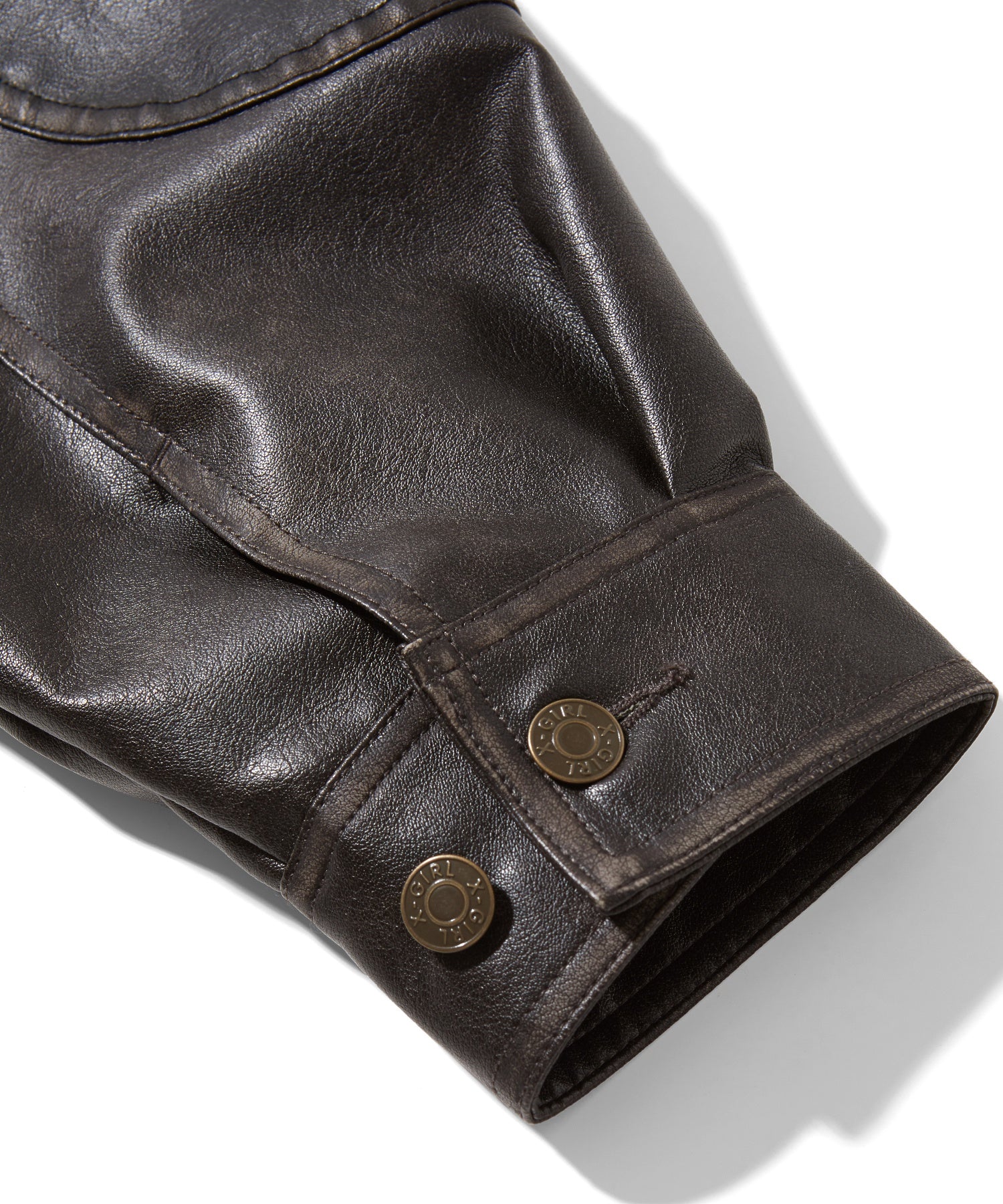 FAUX LEATHER LOGO PATCH JACKET