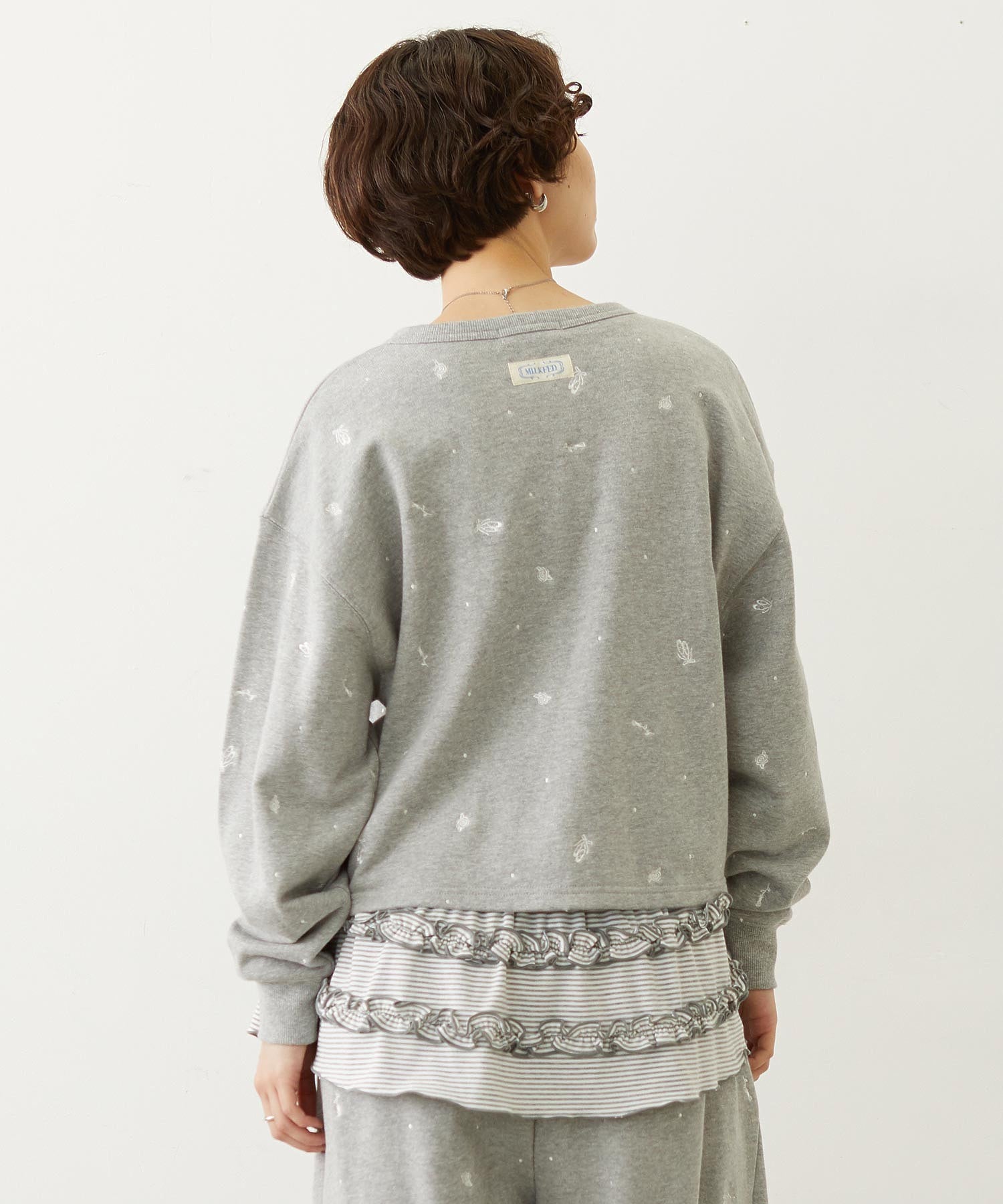 EMBROIDERED ROSE SWEAT JACKET